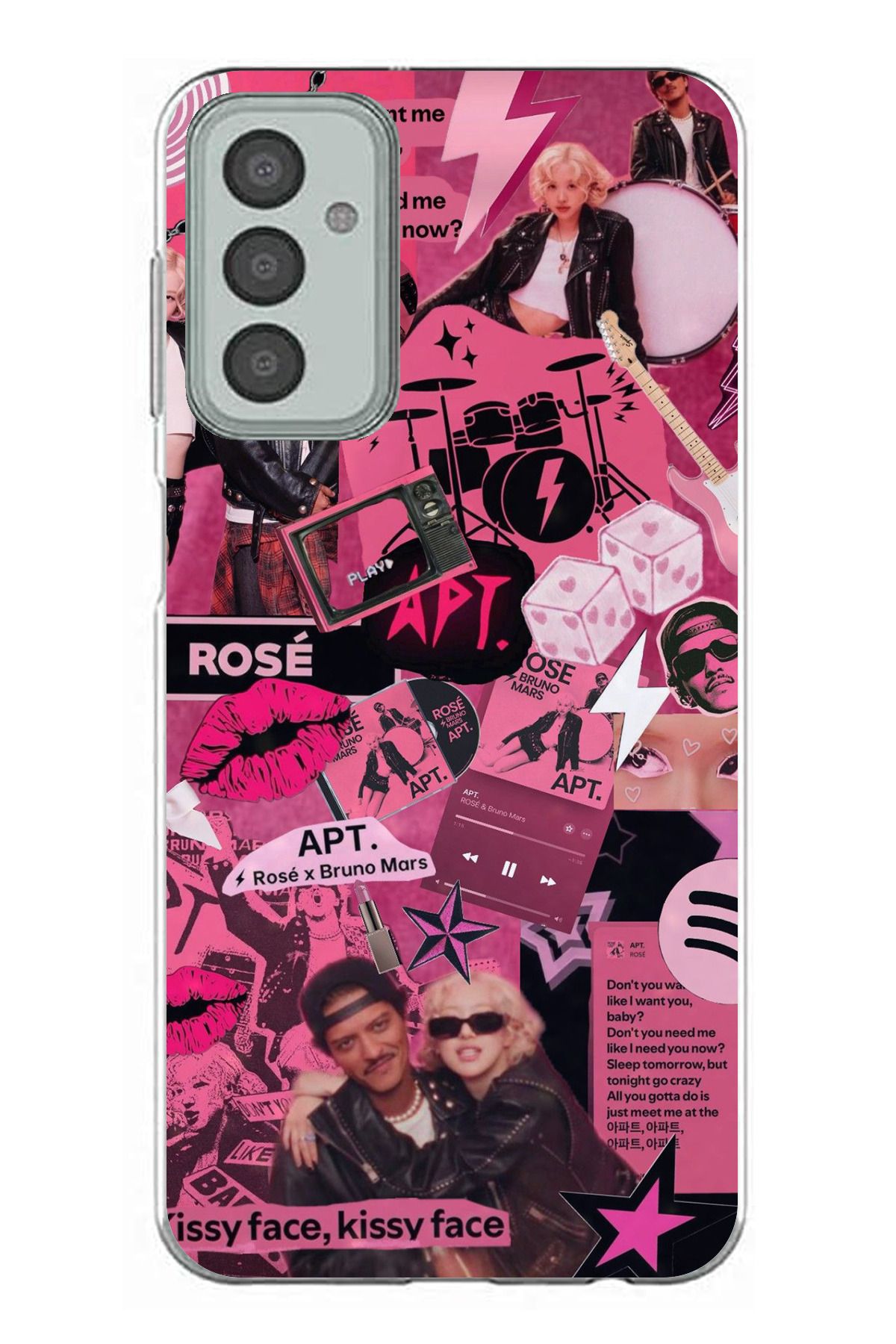 TechTree Samsung Galaxy M13 - M23 Uyumlu Blackpink Kolaj Şeffaf Silikon Kılıf