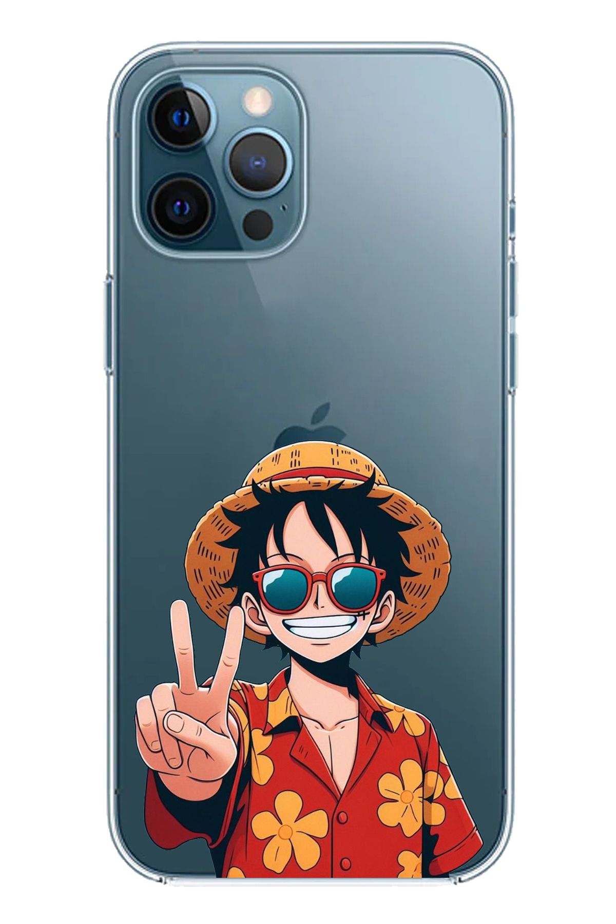 TechTree iPhone 12 Pro Max Uyumlu Monkey D. Luffy Tasarımlı Şeffaf Silikon Kılıf