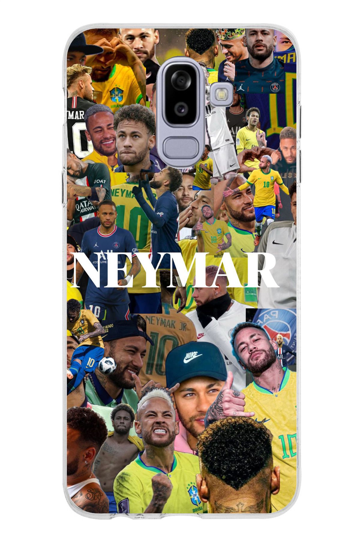 TechTree Samsung Galaxy J8 - A6 PLUS Uyumlu Neymar Brezilya Şeffaf Silikon Kılıf