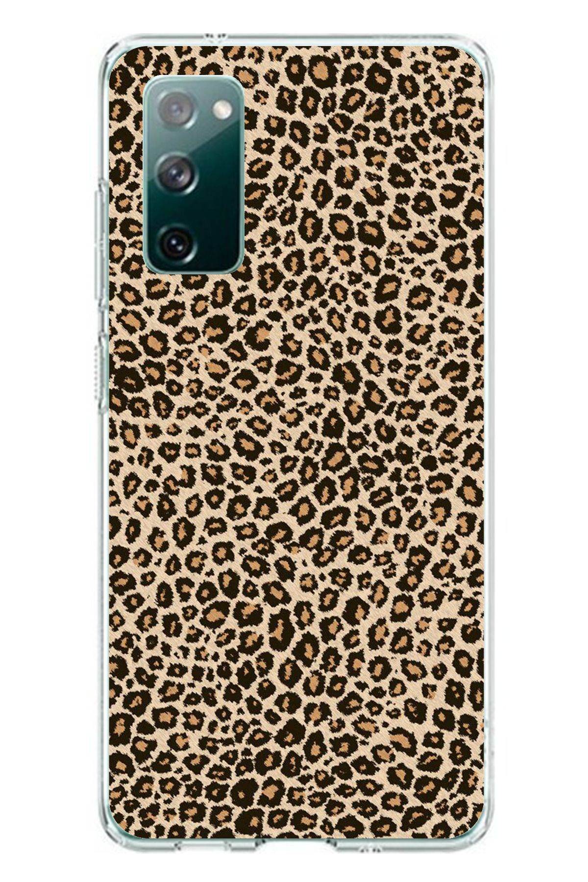 TechTree Samsung Galaxy S20 FE Uyumlu Leopar Tasarımlı Şeffaf Silikon Kılıf