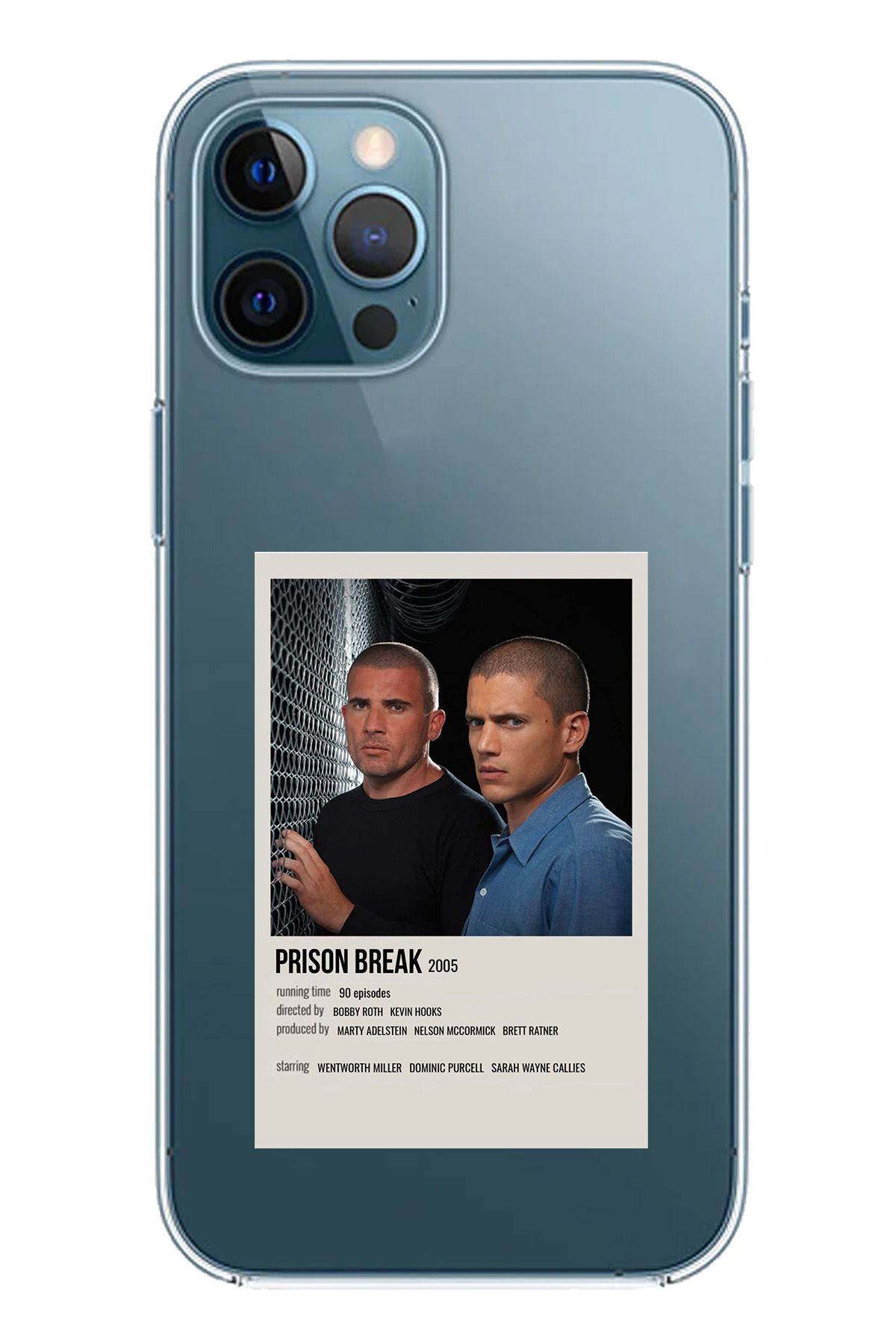 TechTree iPhone 12 Pro Max Uyumlu Prison Break Tasarımlı Şeffaf Silikon Kılıf