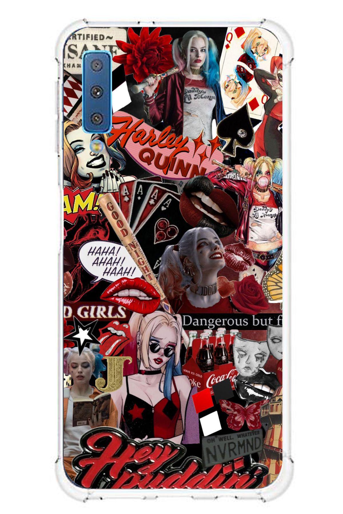 TechTree Galaxy A7 2018 Uyumlu Harley Quinn Şeffaf Silikon Kılıf