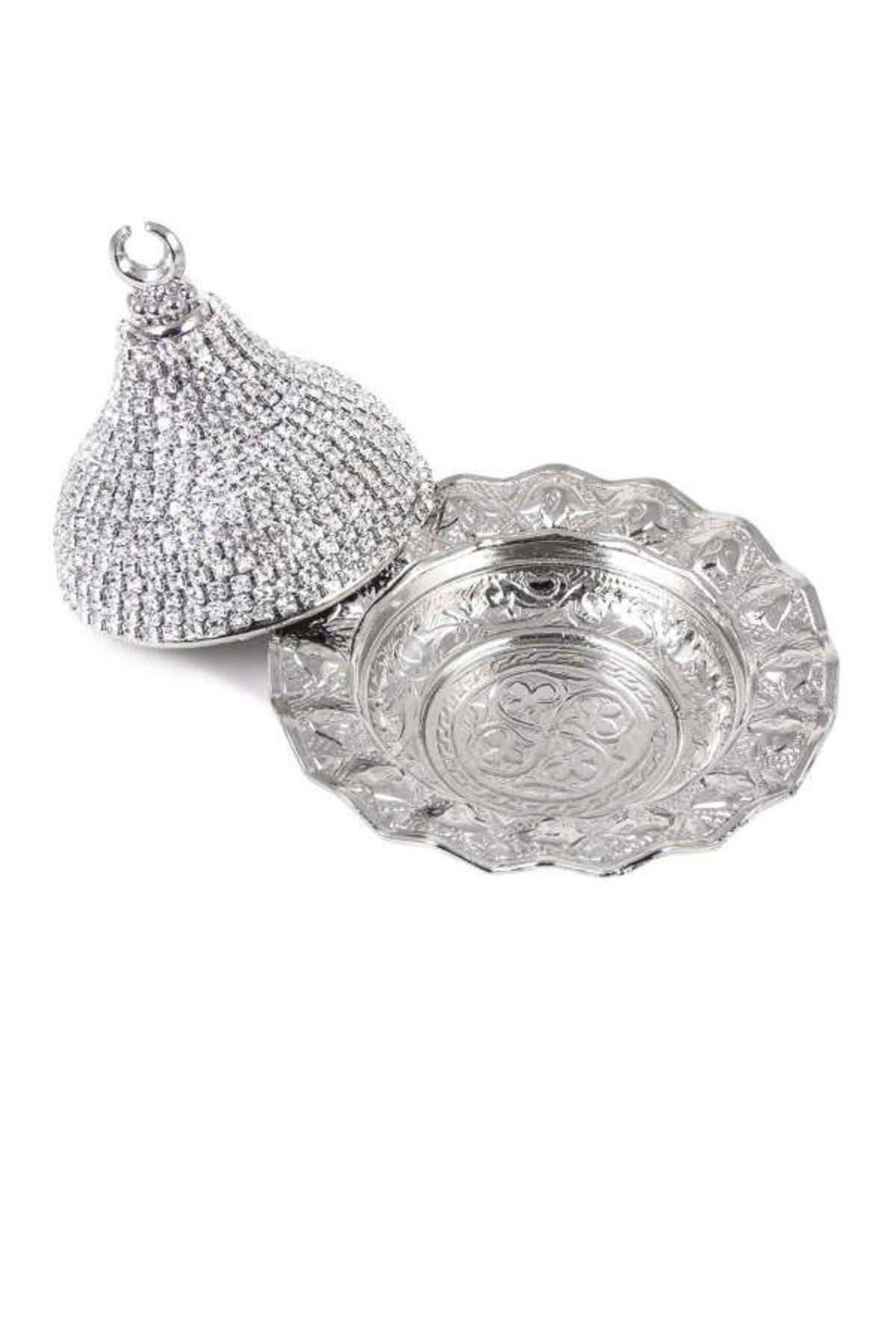 GRANDSTORE Taşlı Şekerlik Gümüş Rengi