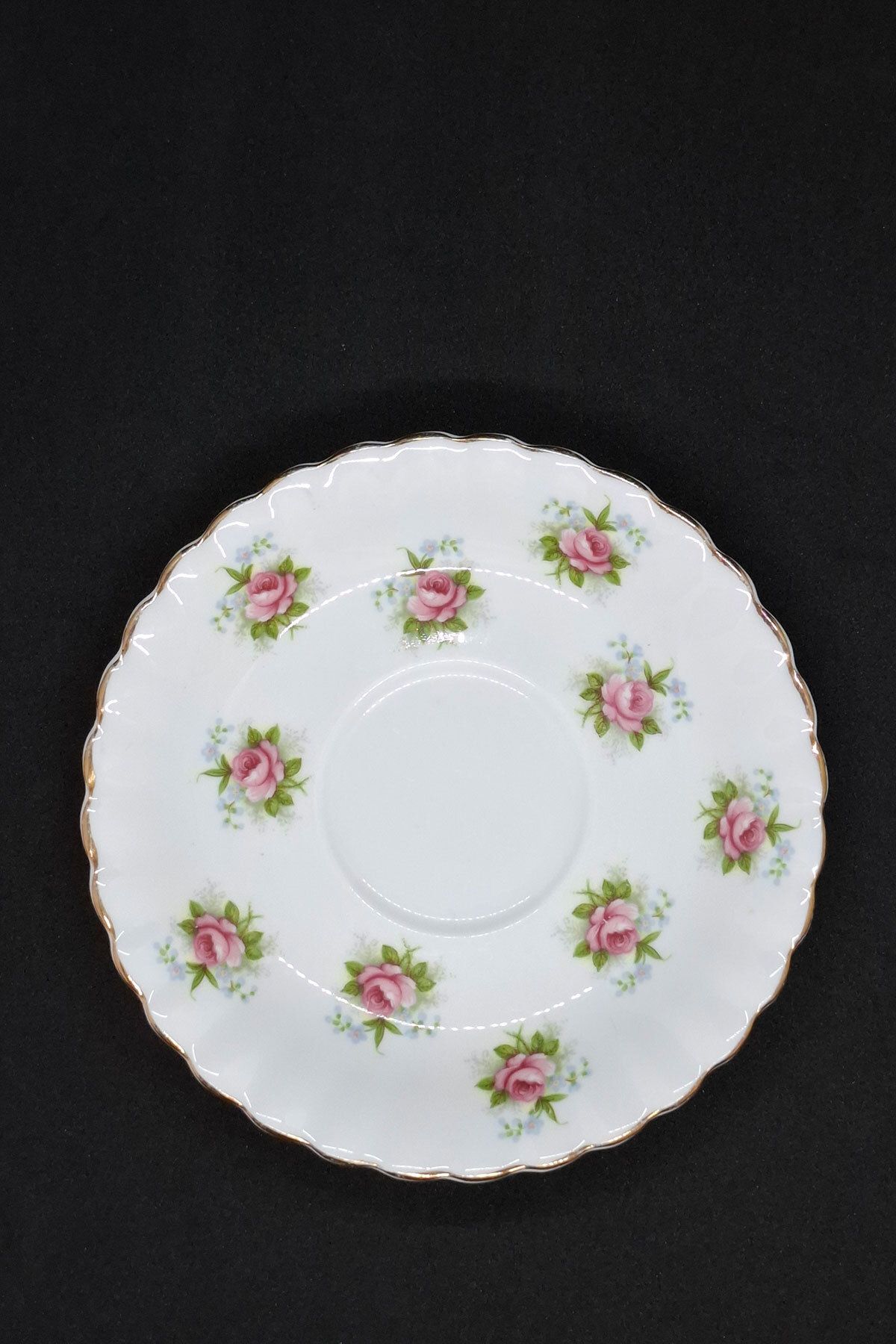 Royal Albert Forget Me Not Rose Bone China England Antika Porselen Çay Fincan Tabağı 14 cm