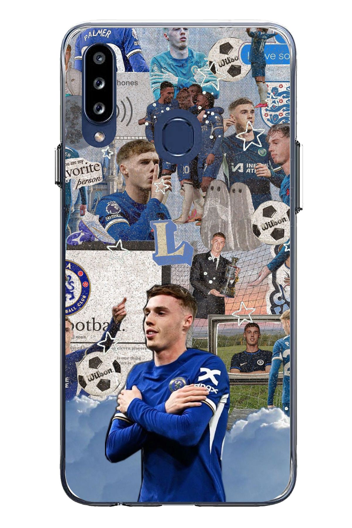 TechTree Samsung Galaxy A20S Uyumlu Cole Palmer Şeffaf Silikon Kılıf