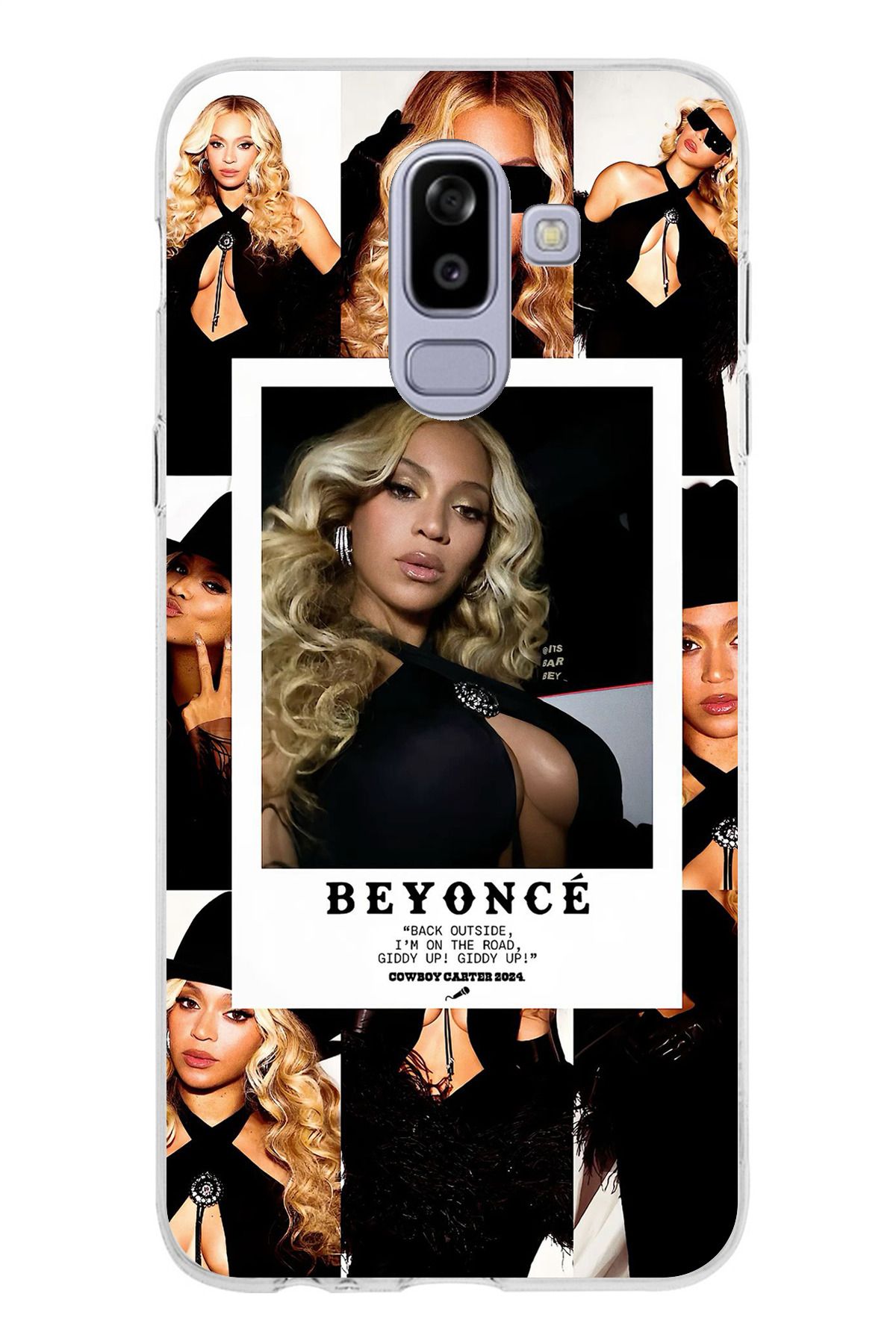 TechTree Samsung Galaxy J8 - A6 PLUS Uyumlu Beyonce Fotoğraflar Şeffaf Silikon Kılıf
