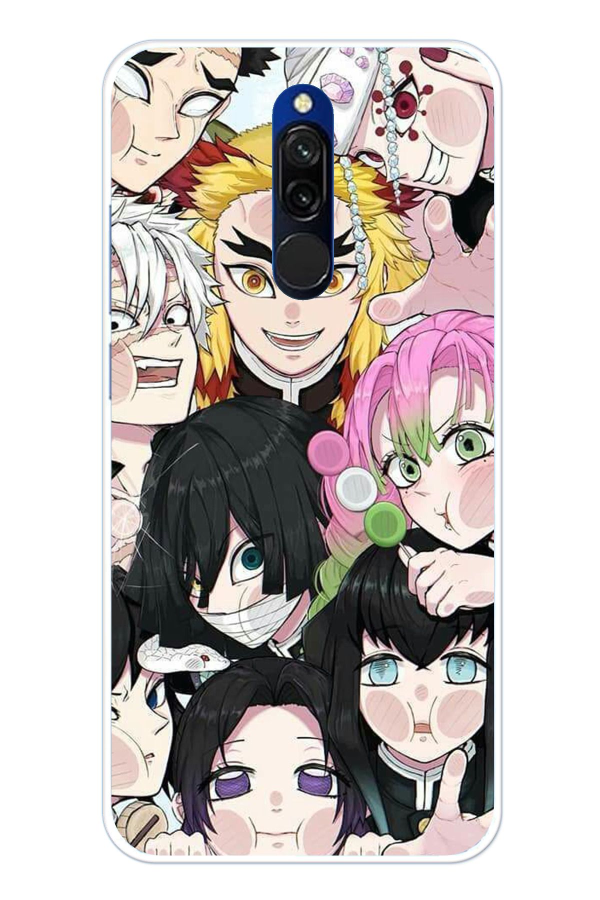 TechTree Redmi 8 Uyumlu Demon Slayer Manga Şeffaf Silikon Kılıf