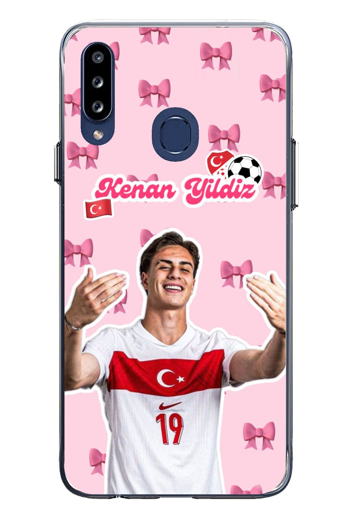 TechTree Samsung Galaxy A20S Uyumlu Kenan Yıldız Kurdele Şeffaf Silikon Kılıf