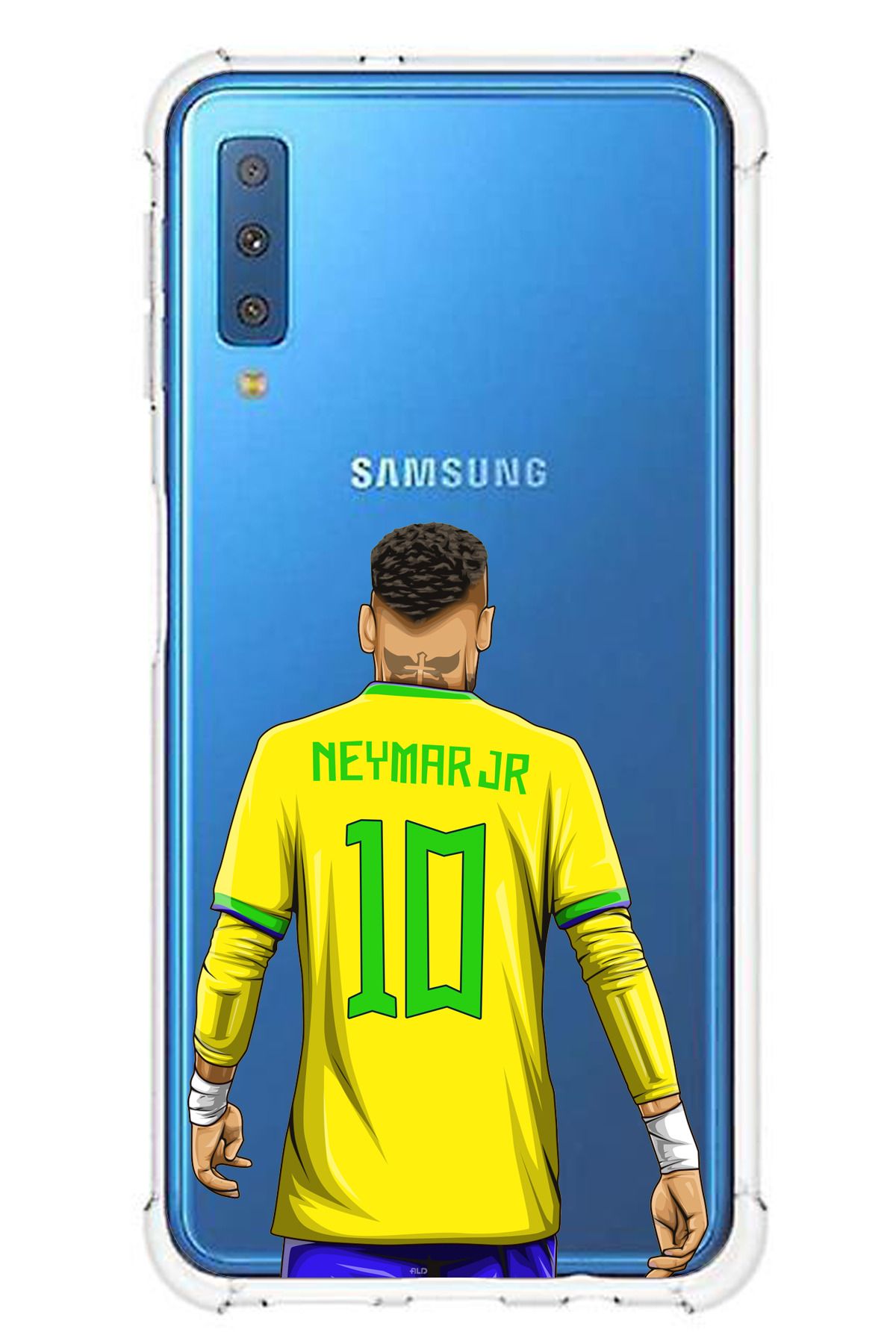 TechTree Samsung Galaxy A7 2018 Uyumlu Neymar Minimal Forma Şeffaf Silikon Kılıf