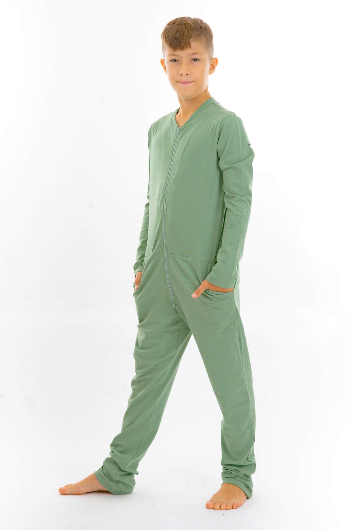 dendy-Boys' long pajama jumpsuit Mint 92/140 2