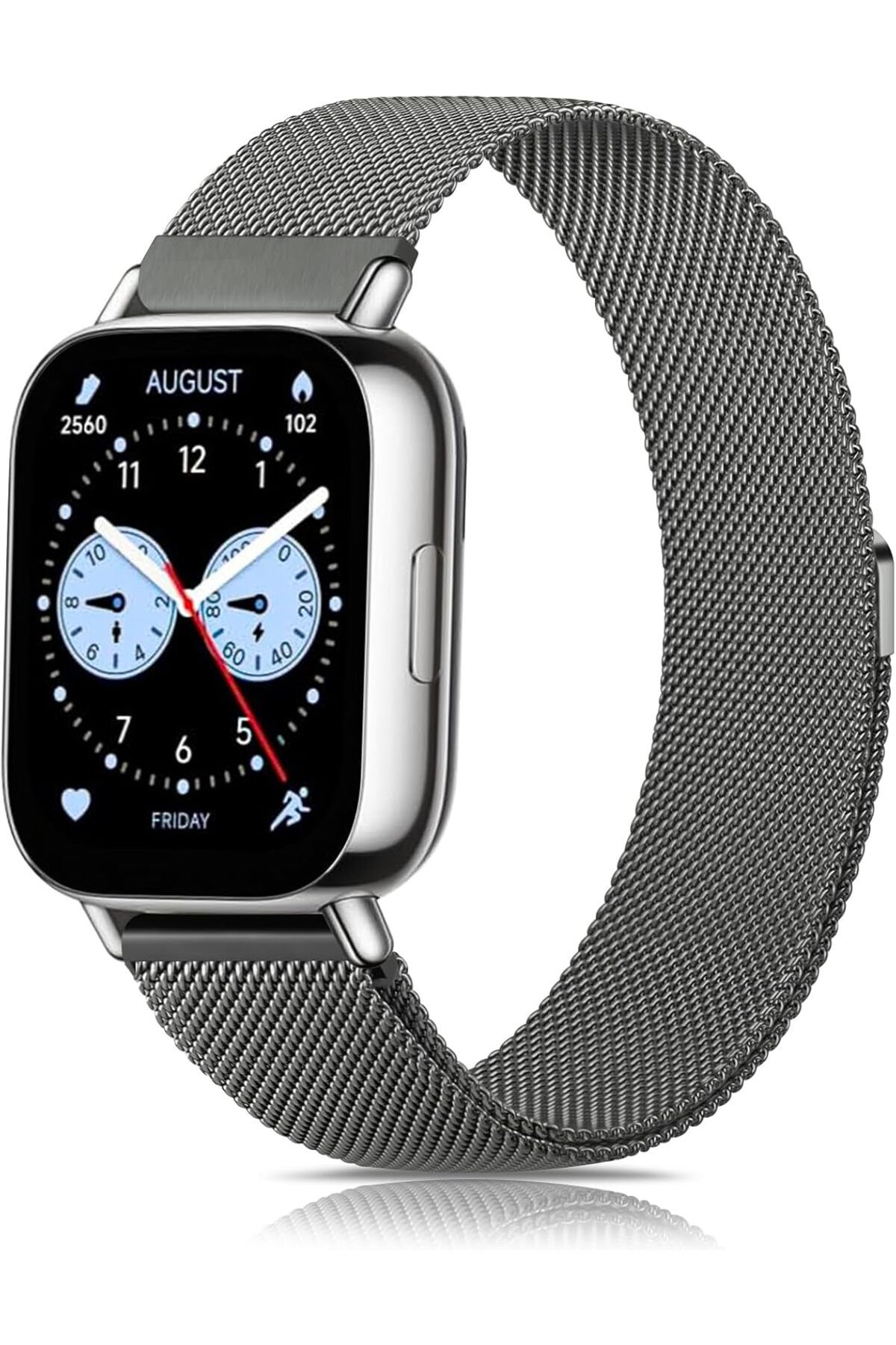 Novatis Redmi Watch 5 Active / Redmi Watch 5 Lite Uyumlu Metal Hasır Örgü Paslanmaz Mıknatıslı Kordon