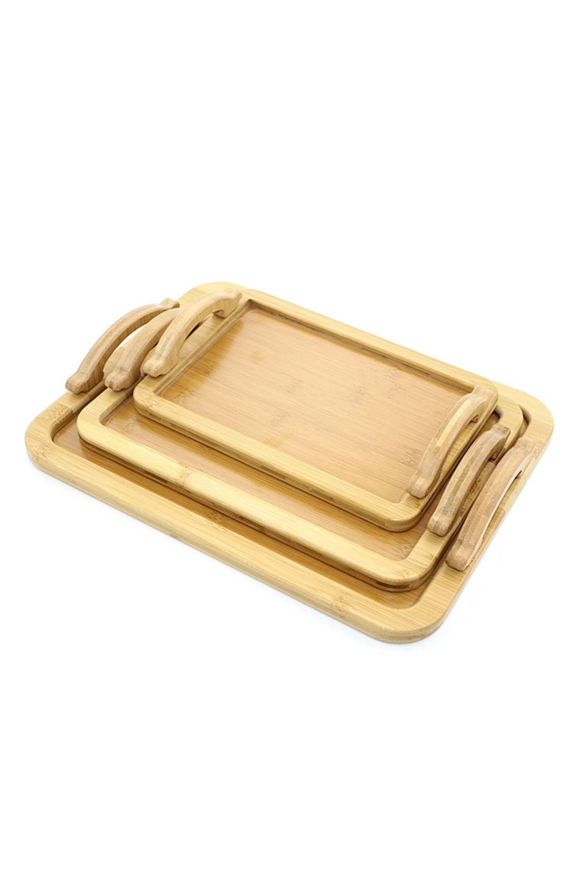 Store 3’lü Bambu Tepsi Seti – 27 cm, 32 cm, 38 cm | Doğal ve Çok Amaçlı Sunum Tepsileri