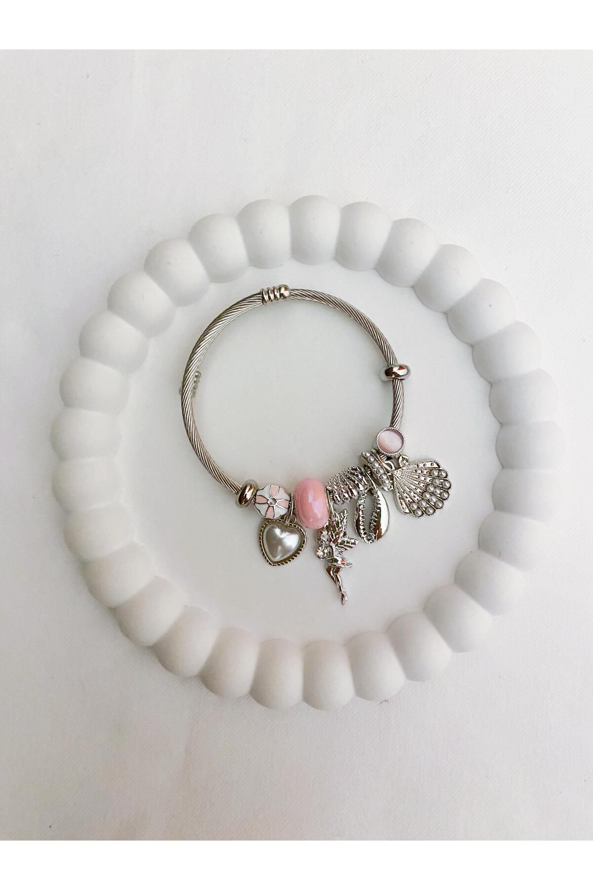Zeta Collection Perline Blu Charm Bileklik Şans Bilekliği - kararma yapmaz