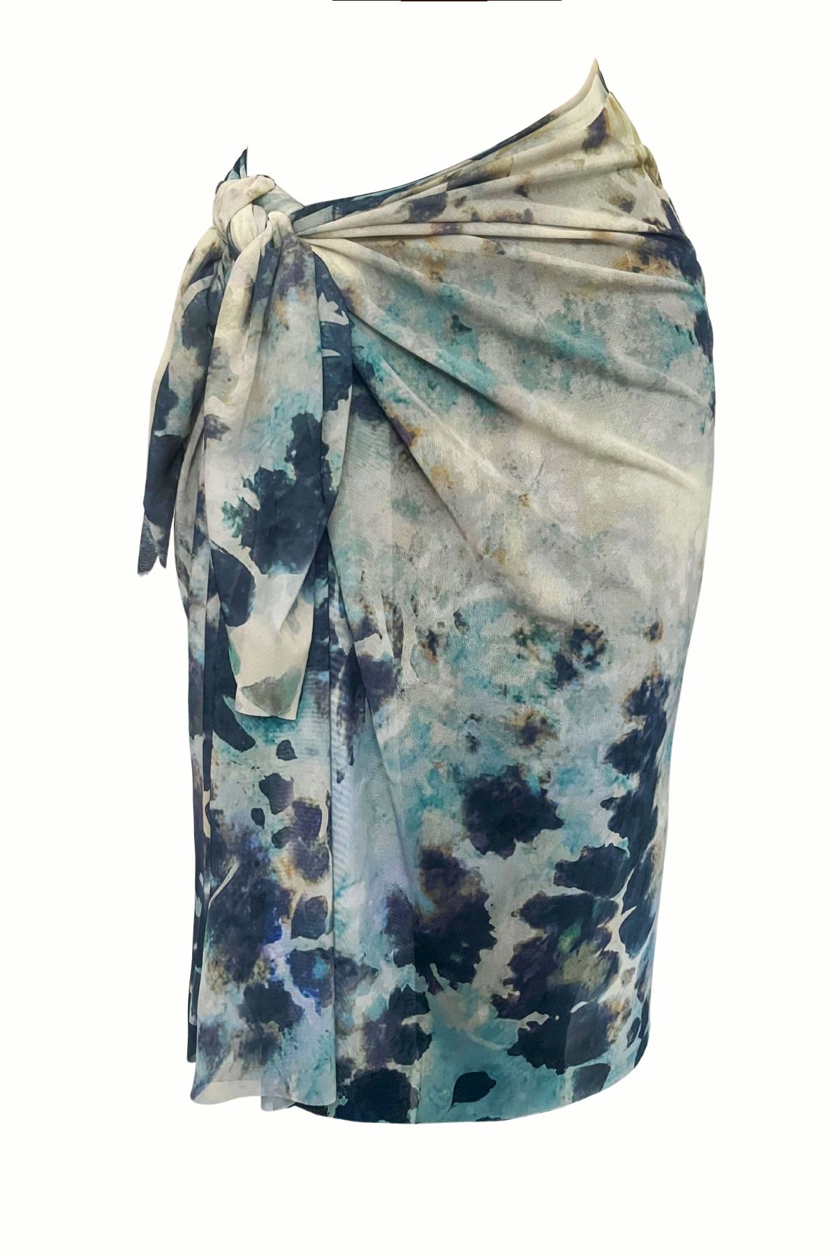 Kayz Tekstil Turkuaz Batik İç Göstermeyen Tül Büyük Boy Pareo 95x145 cm