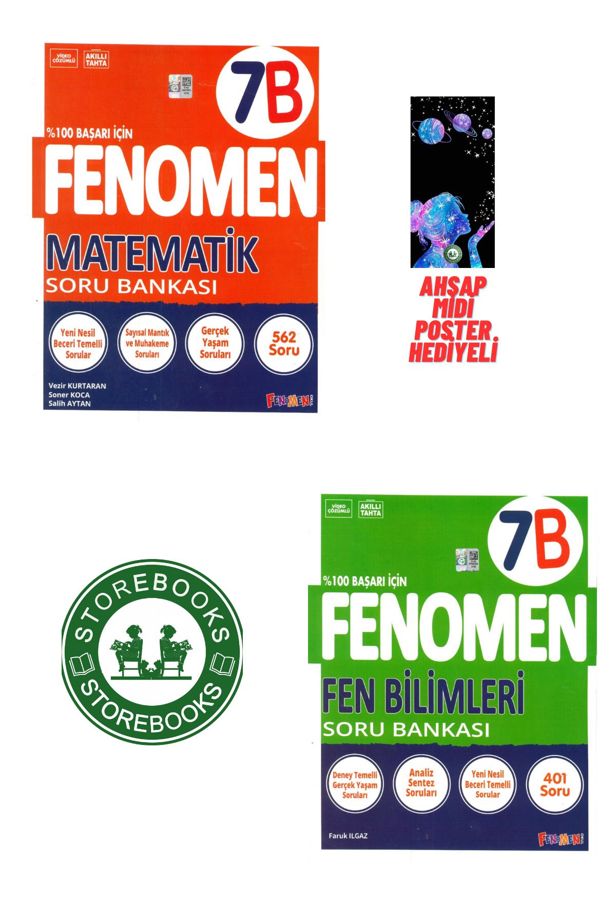 Fenomen Yayıncılık 7.Sınıf Fenomen Matematik(B)+Fen(B)Soru Bankası Poster Hediyeli