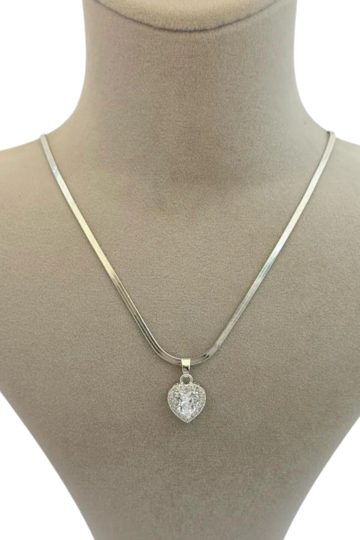 VIALOSA Zirkon Taşlı Silver Kalp Kolye