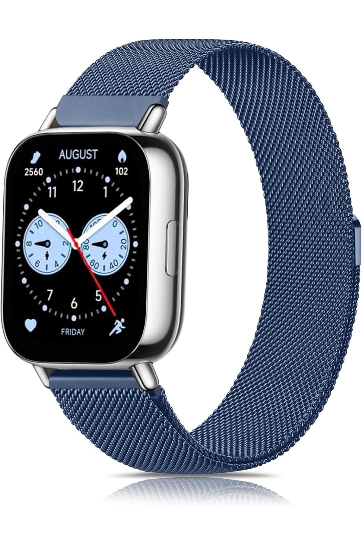Novatis Redmi Watch 5 Active / Redmi Watch 5 Lite Uyumlu Metal Hasır Örgü Paslanmaz Mıknatıslı Kordon