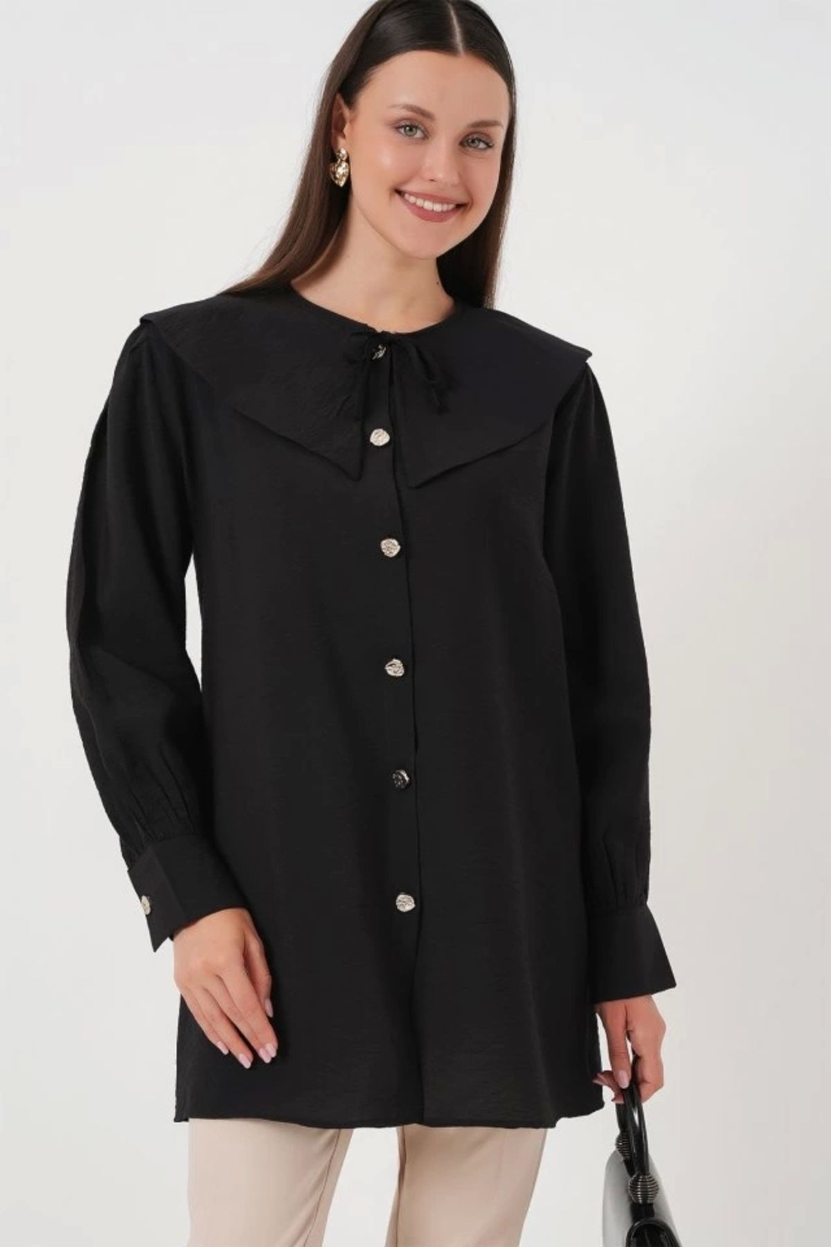 Butik Bebe Yaka Uzun Tunik 5967 - Siyah