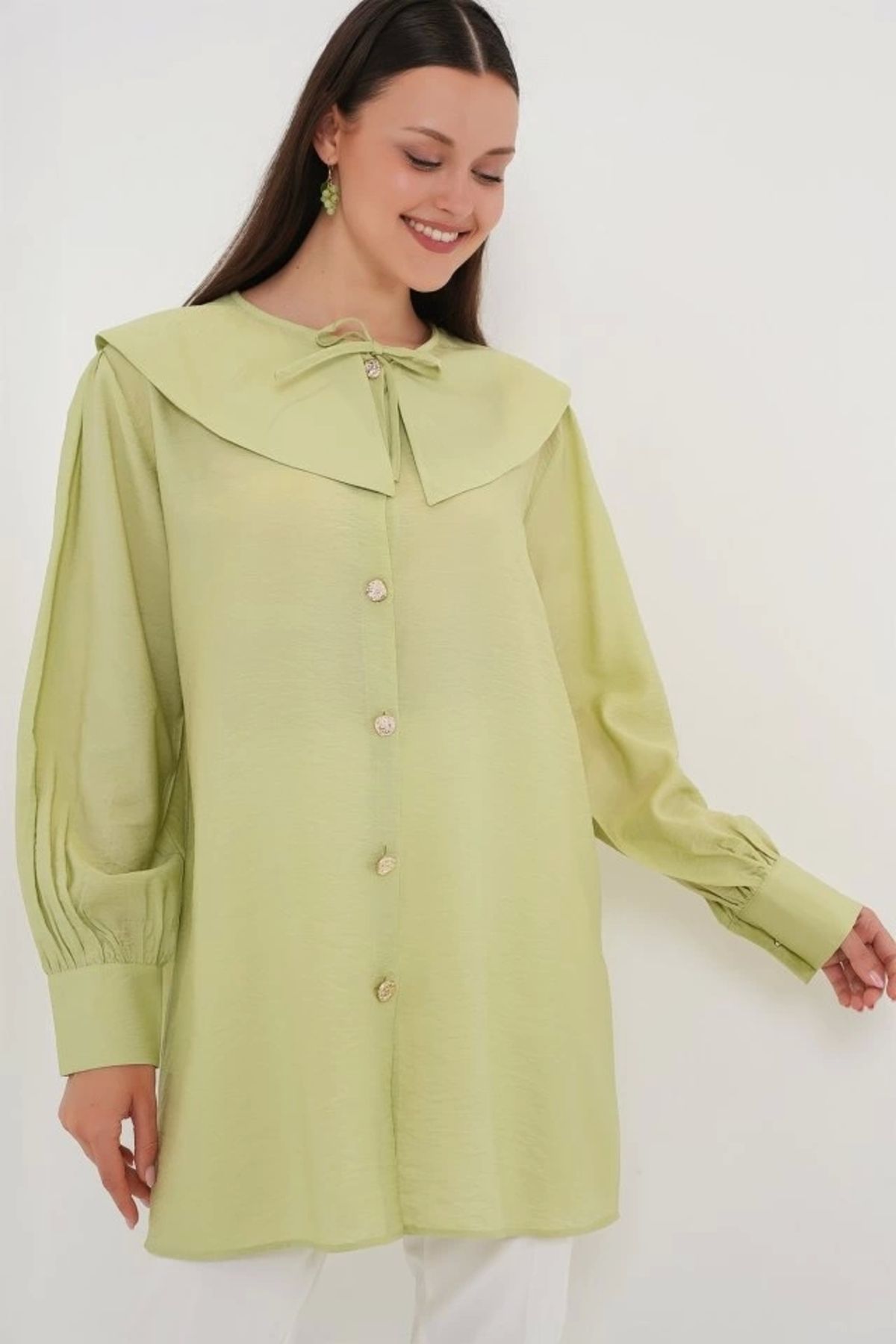 Butik Bebe Yaka Uzun Tunik 5967 - E.Yeşil