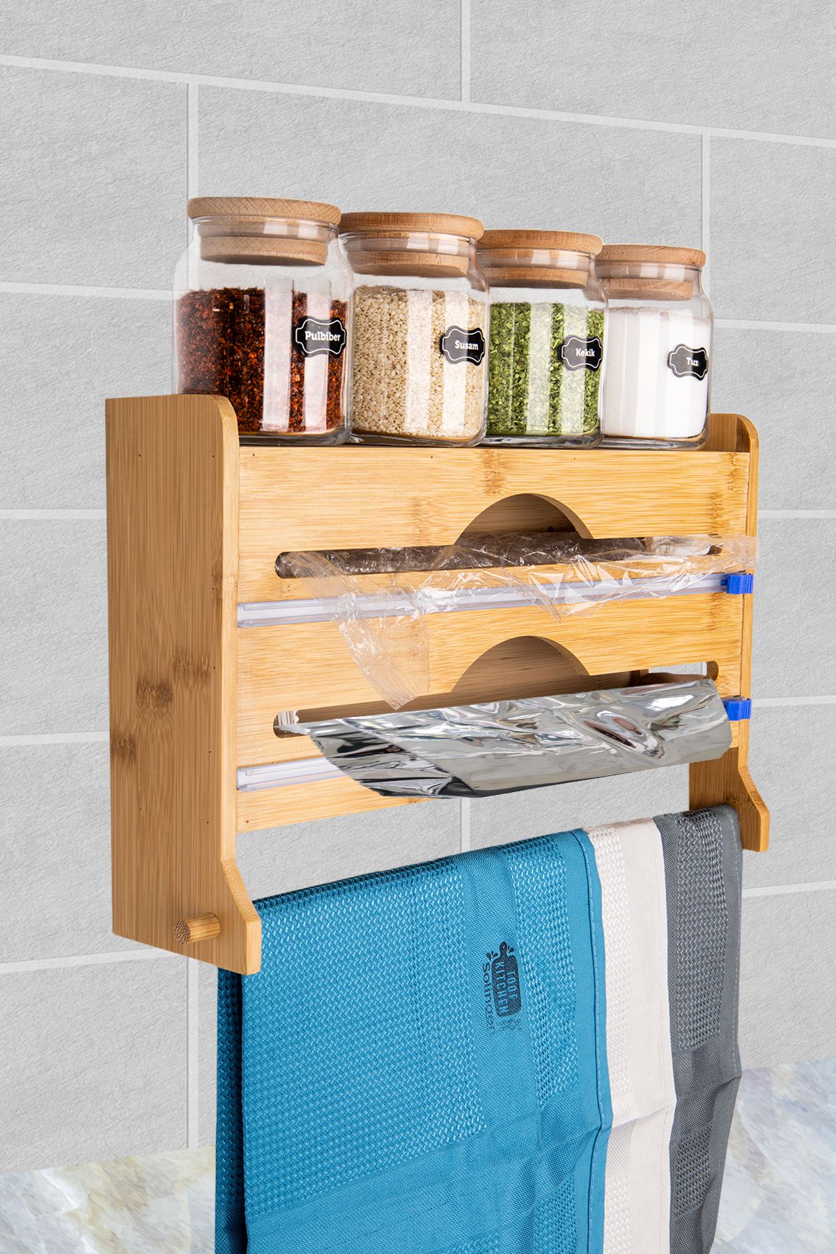 naturelove Bambu Folyo Ve Streç Standı Duvara Asılır Model