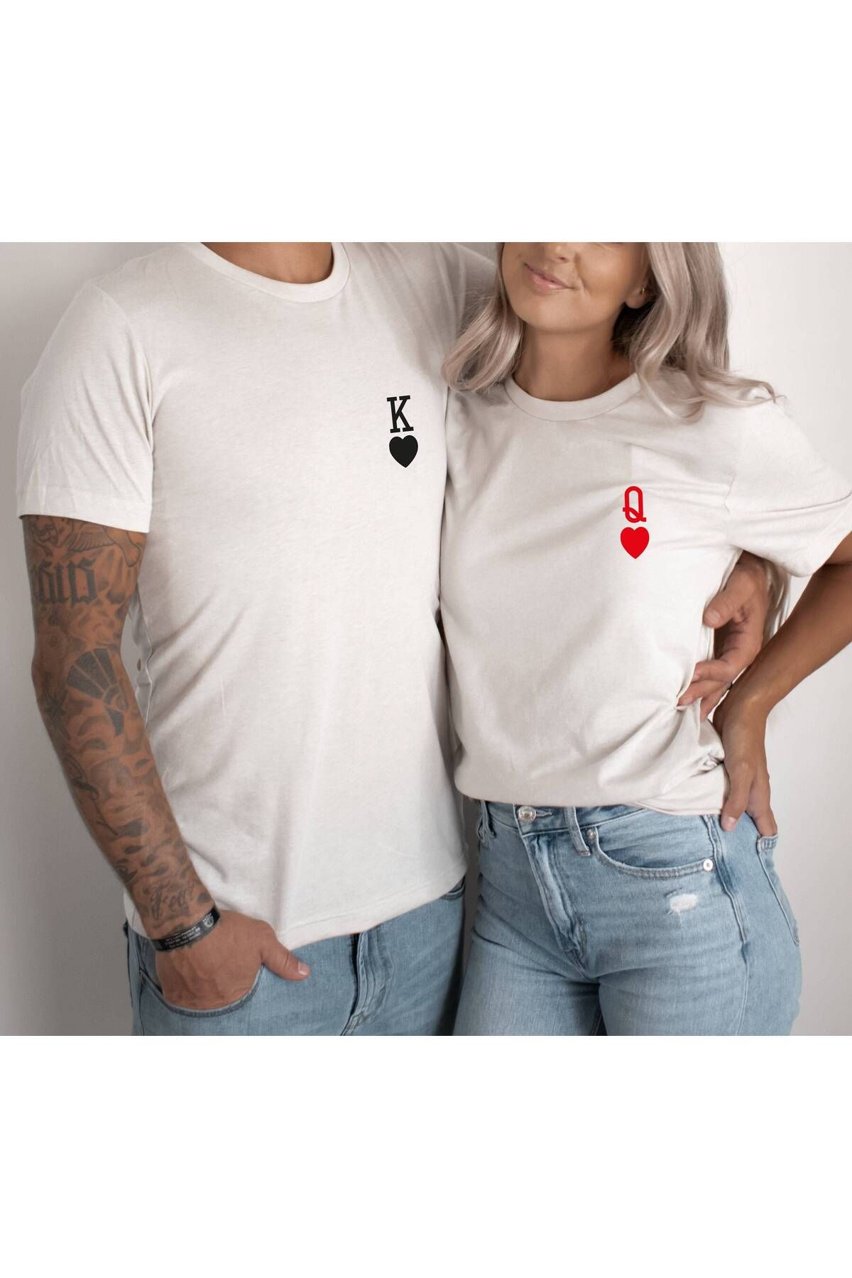 Etoile Studio Çiftlere Özel Kral ve Kraliçe Tişörtleri | Sevgililer Günü Kombin | Sevgiliye | V-Day Oversize
