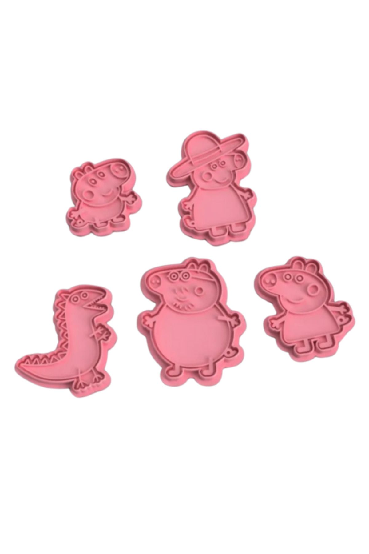 Muhcu Home 10'Lu - Peppa Pig Kurabiye Oyun Hamuru Şekillendirici Kesici Kalıp Seti