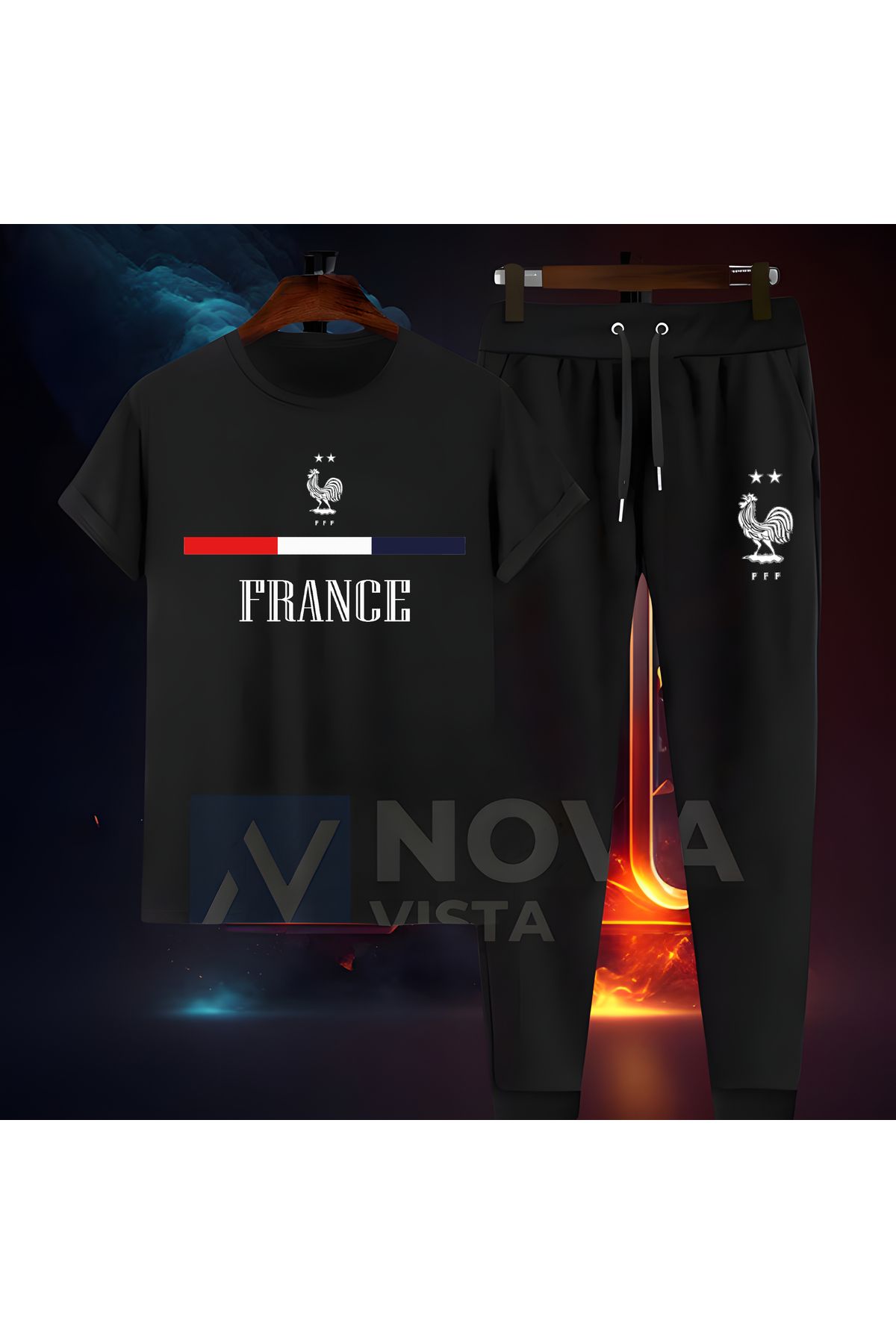 Biy Store Fransa milli takım forma baskılı unisex kısa kollu kadın erkek tişört t-shirt eşofman takımı