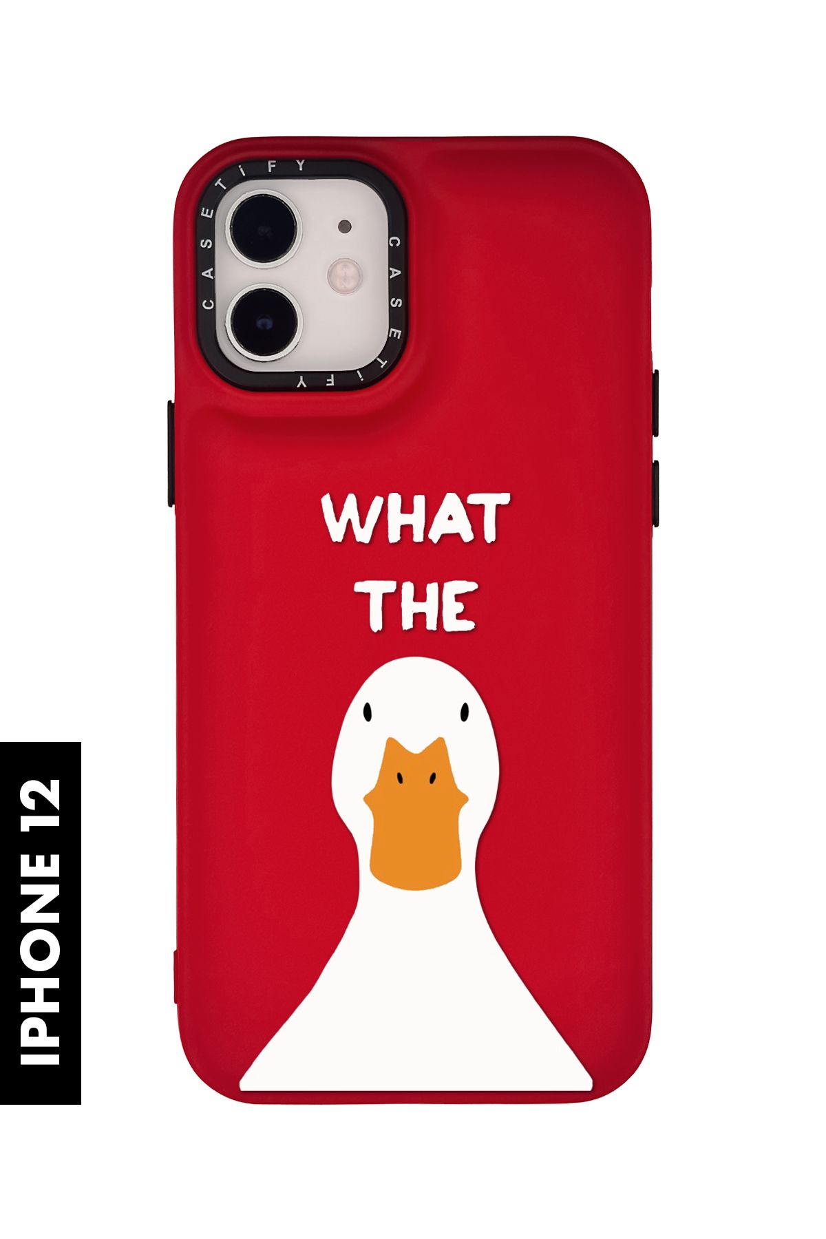 mooodcase iPhone 12 / 12 Pro Uyumlu What The Duck Desenli Silikonlu Pillow Kılıf