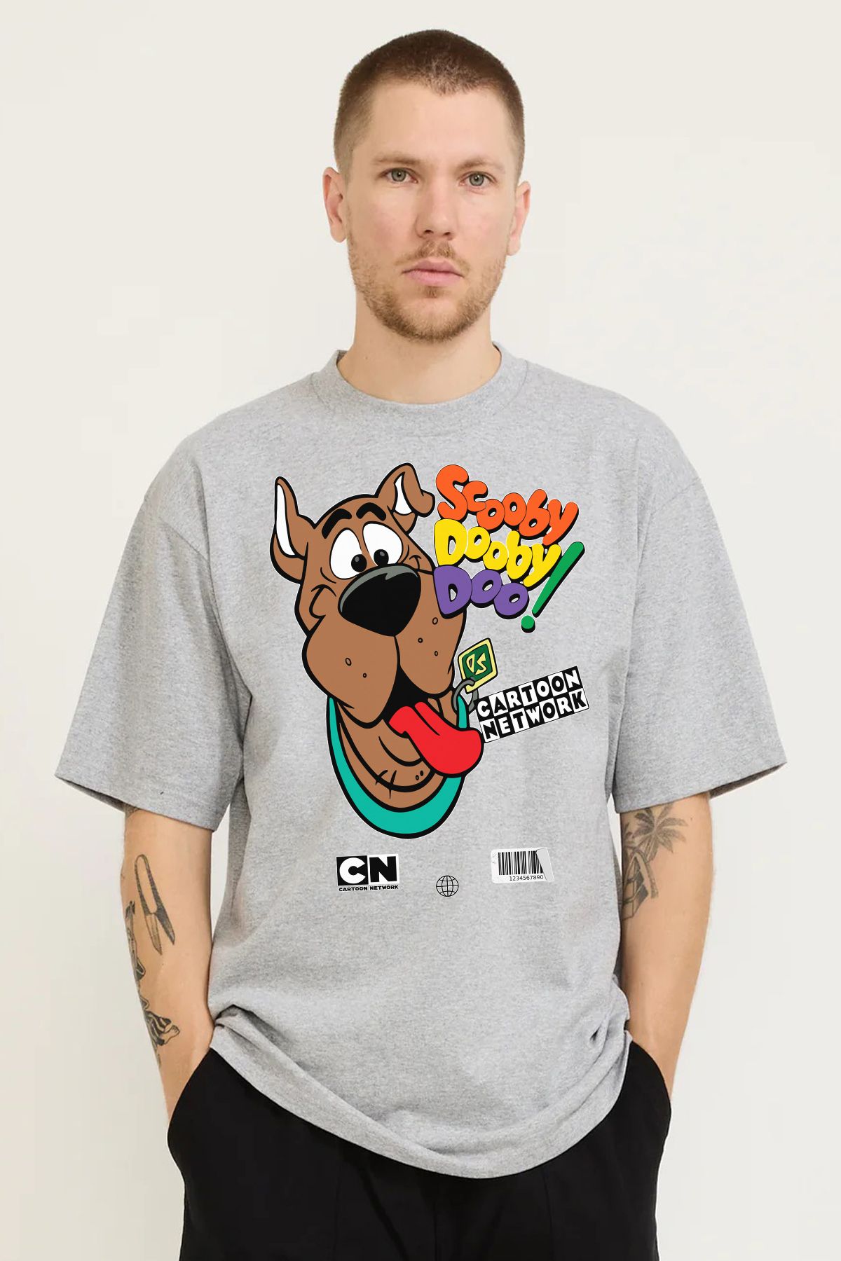 MODA Scooby Doo Baskılı Oversize Kalıp Grimelanj Bol Geniş Kesim Erkek Tişört