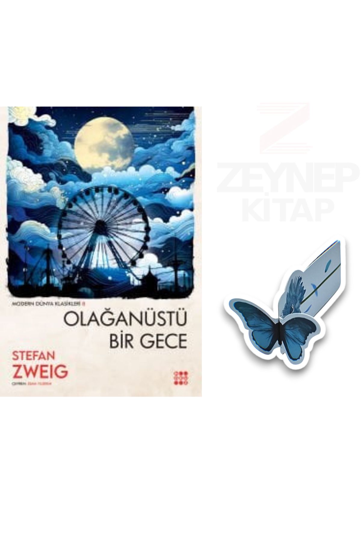 Dokuz Yayınları Olağanüstü Bir Gece - Stefan Zweig(Özel Tasarım Kelebek Ayraç Hediye)