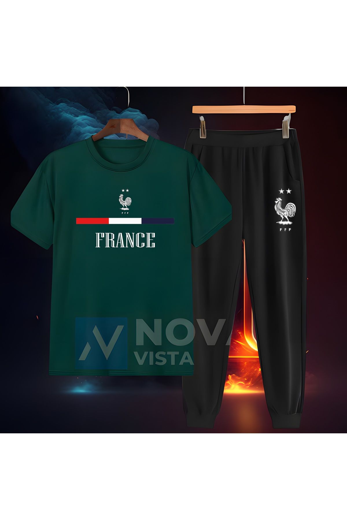 Biy Store Fransa milli takım forma baskılı unisex kısa kollu kadın erkek tişört t-shirt eşofman takımı