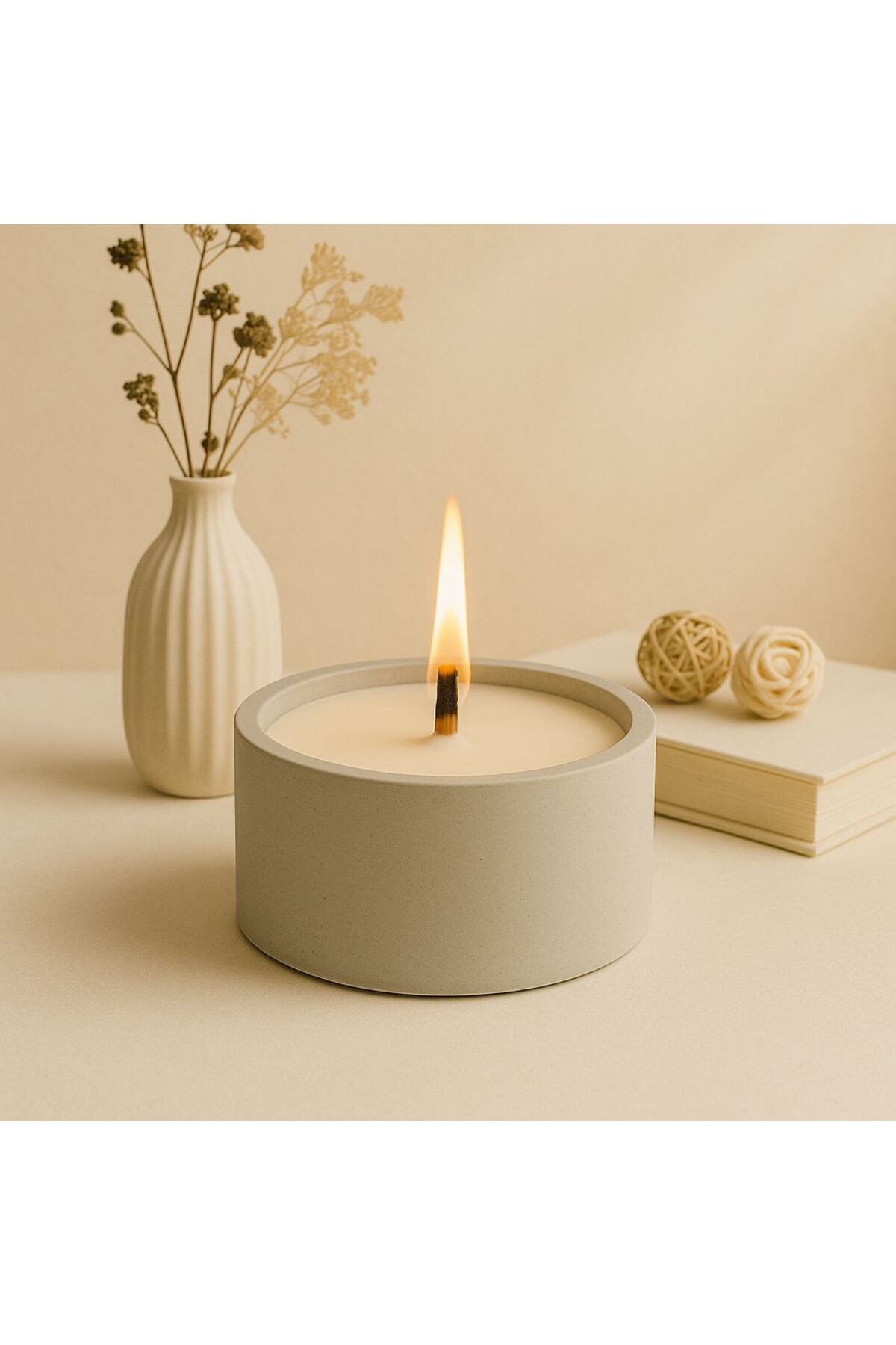 Home 🕯️ Color Flame – Gri Beton Mum