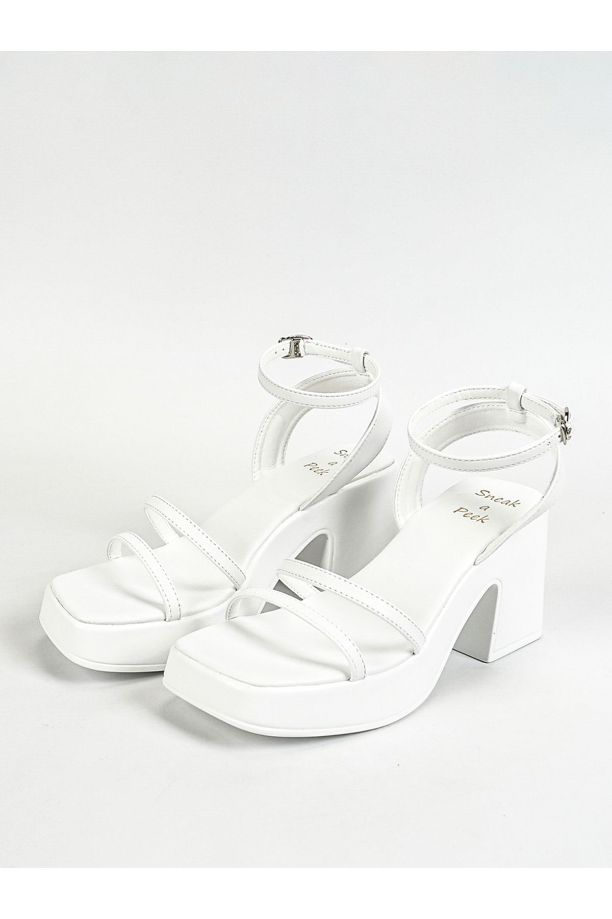Sneak-a-Peek By Styli-Strappy Block Heel Sandals with Buckle Closure 6