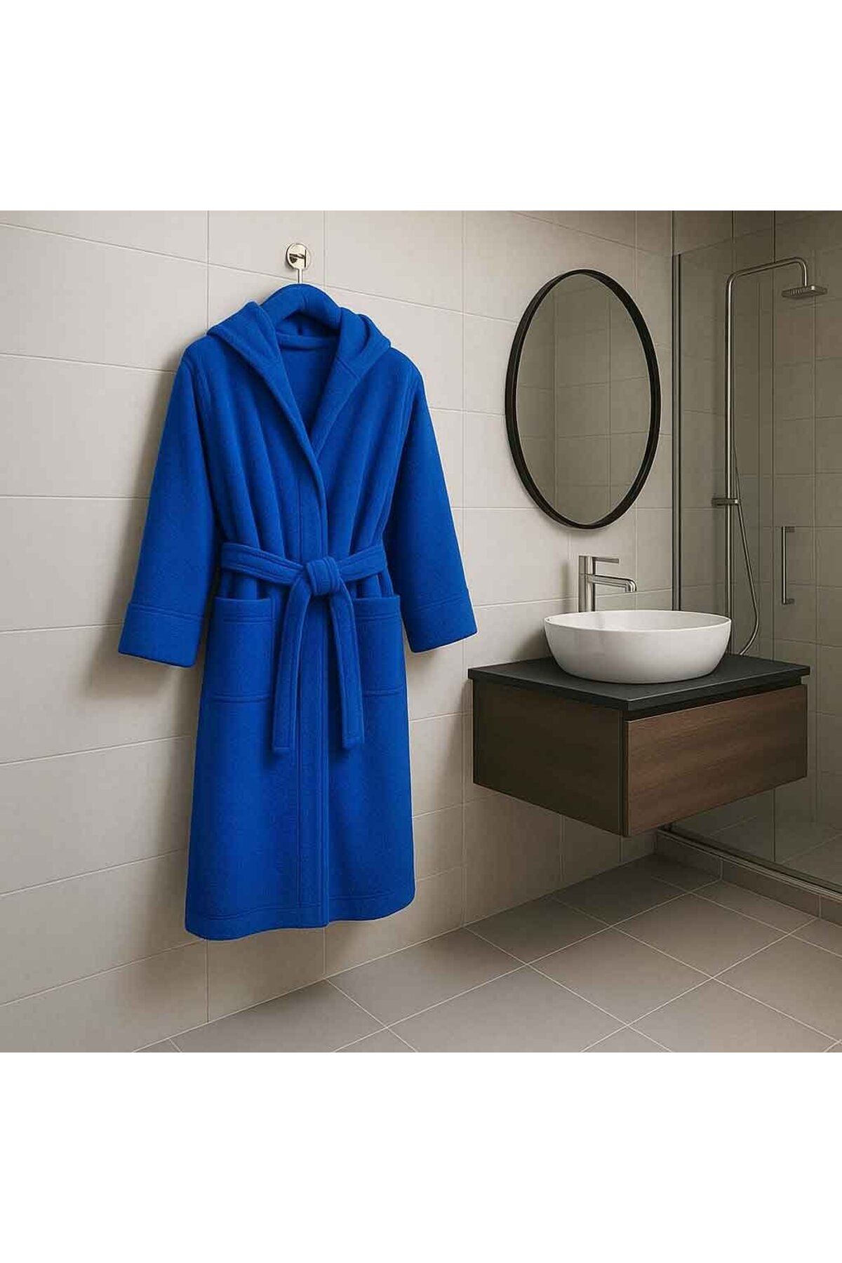 Alesta Home Pamuklu Kapüşonlu Bornoz BRNZ029