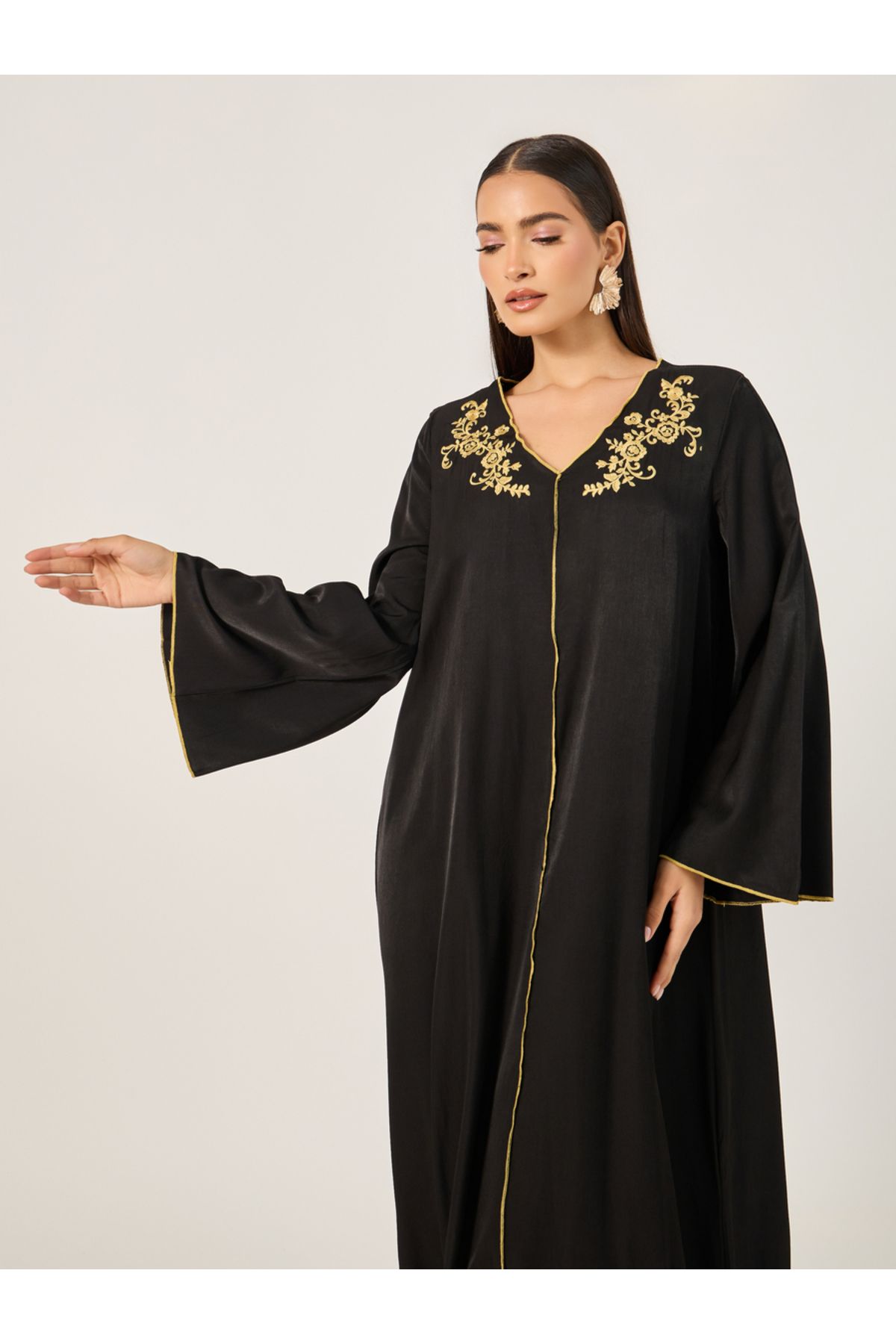 Take Two By Styli-Maxi Embroidered Jalabiya with Tassels 3
