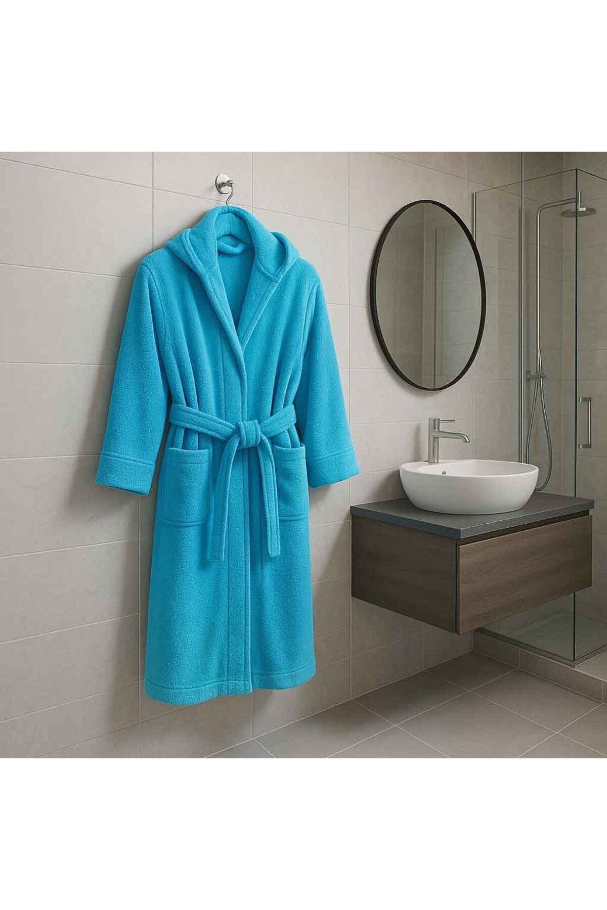 Alesta Home Pamuklu Kapüşonlu Bornoz BRNZ029