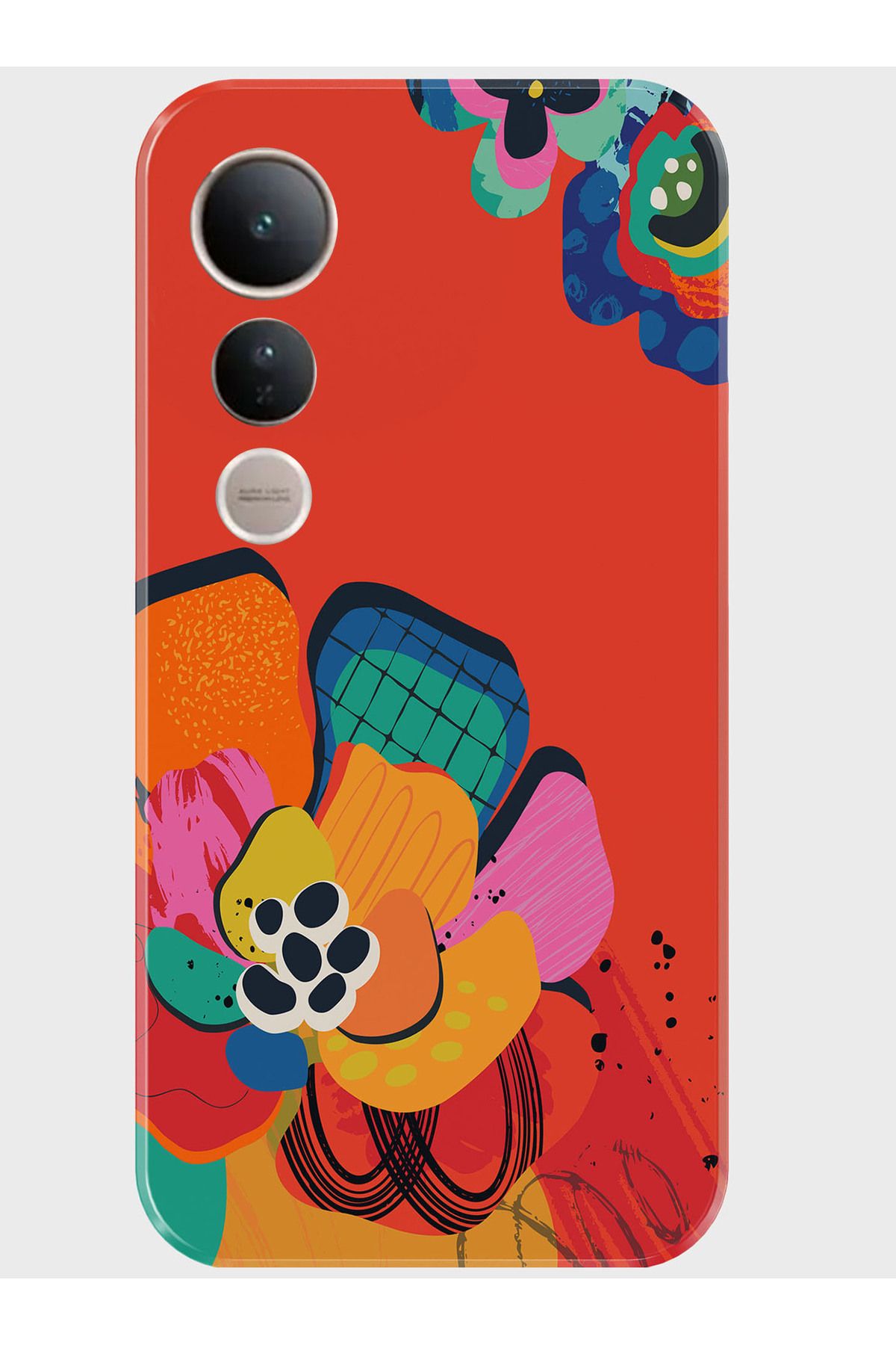 Activist Vivo V50 Lite Kılıf Kamera Korumalı Baskılı Silikon Kapak - redfloral