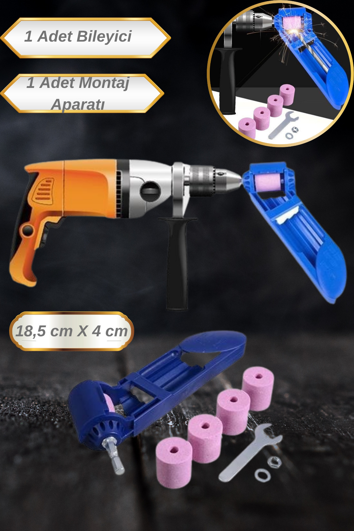 Hane Dostu 2'li Set Taşınabilir Hafif Tasarım Matkap Ucu Bileme Keskinleştirme Aparatı | Mini Montaj Anahtarı