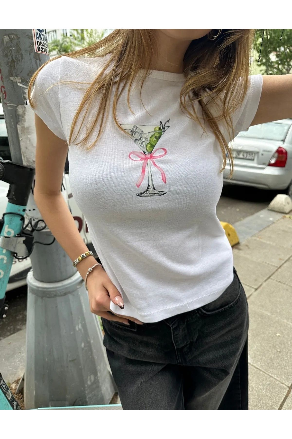 ÖZGESTORE Martini kokteyl baby tee t-shirt