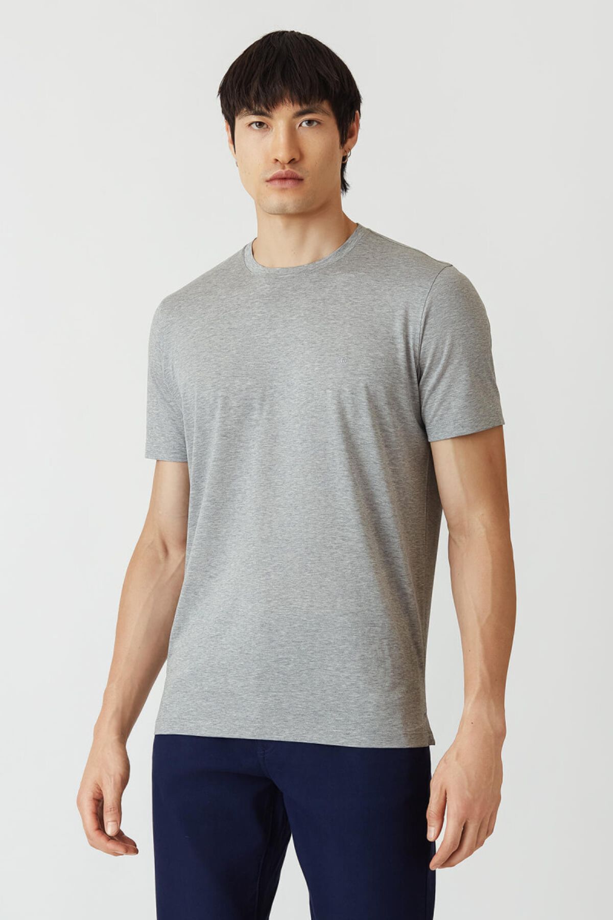 ÖMÜR Erkek %100 Organik Pamuklu Kalın Dokulu Regular Fit Bisiklet Yakalı T-shirt