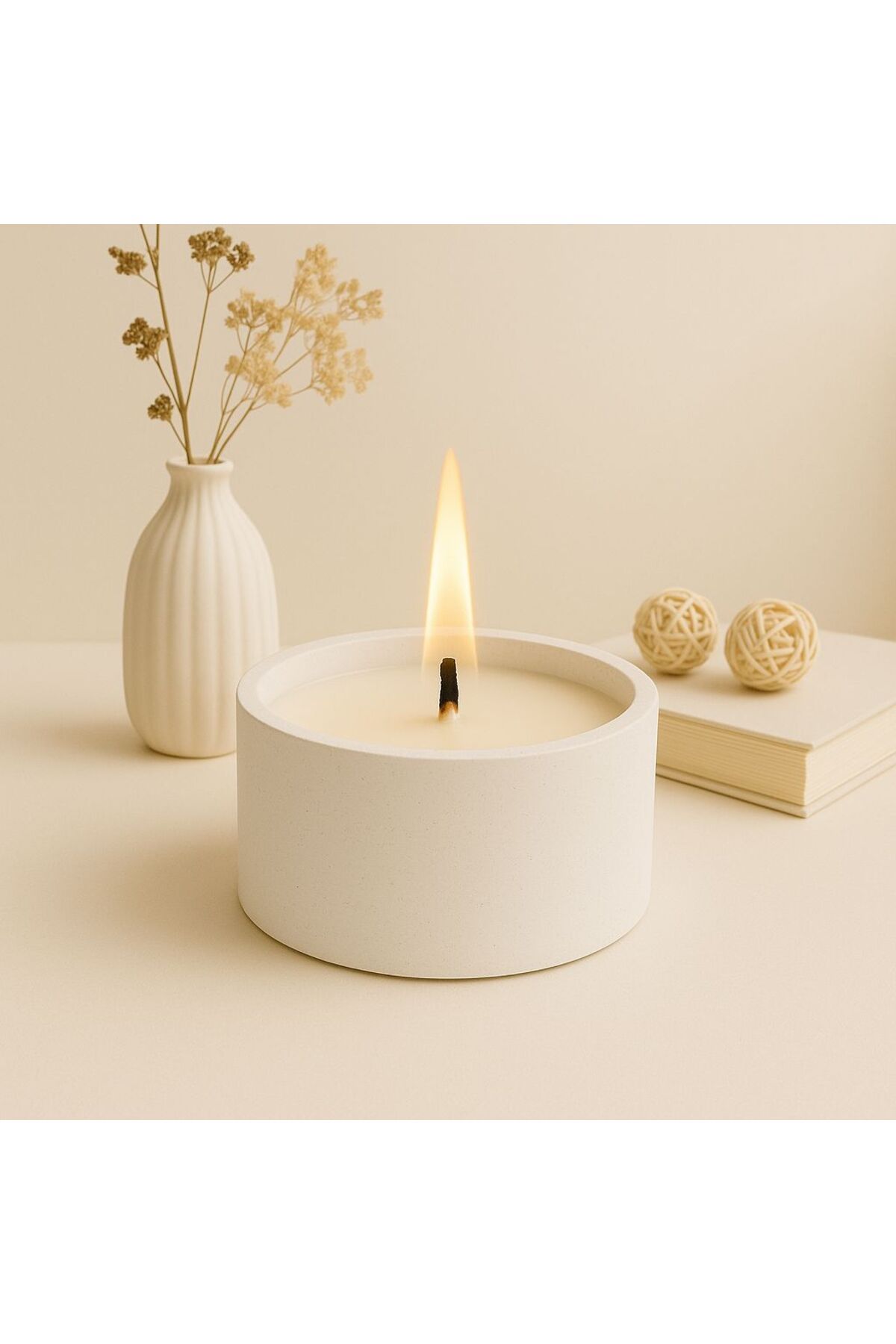 Home Color Flame – Renkli Alevli Beton Mum Serisi