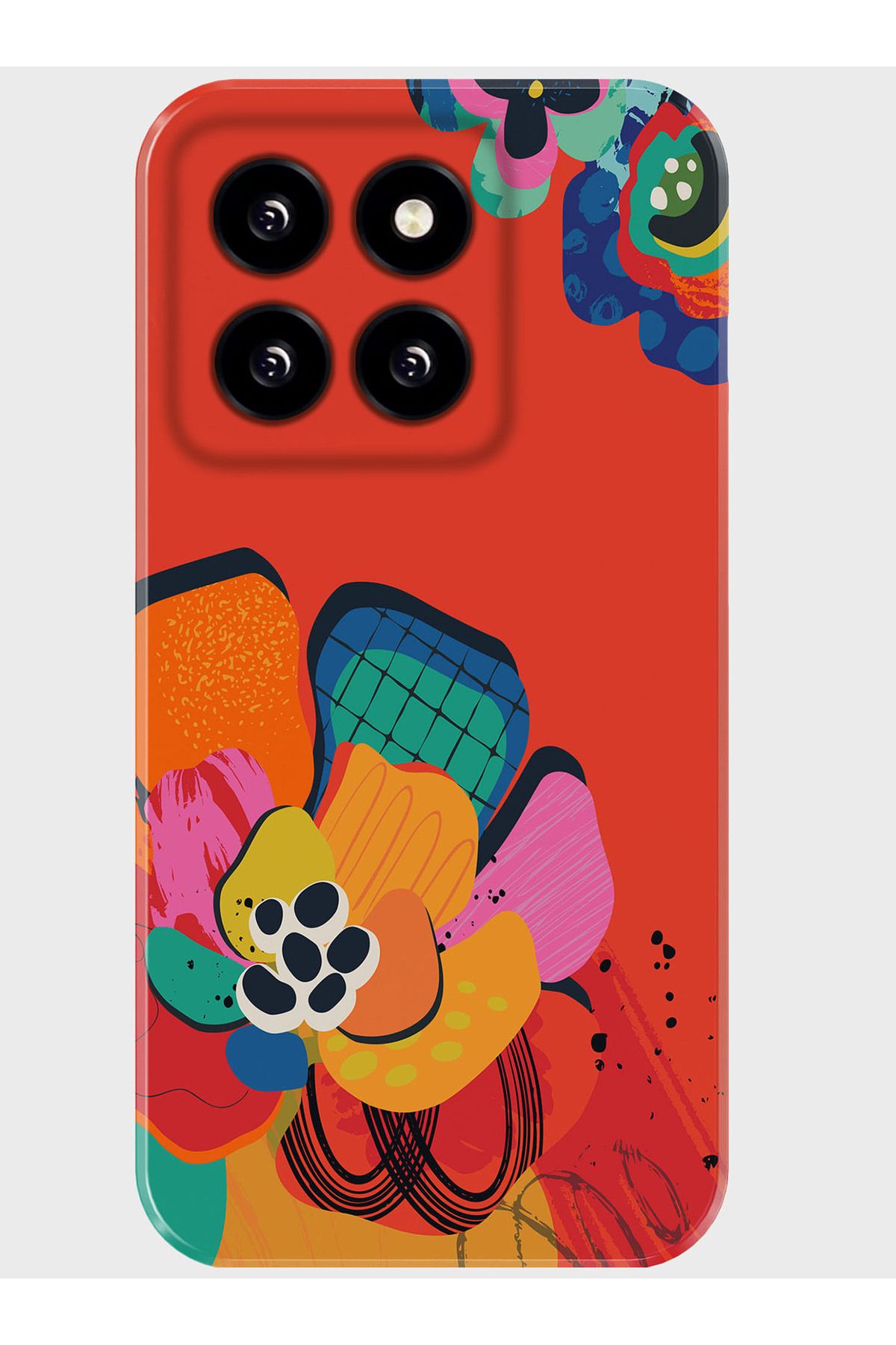 Activist Reeder S71 Kılıf Kamera Korumalı Baskılı Silikon Kapak - redfloral