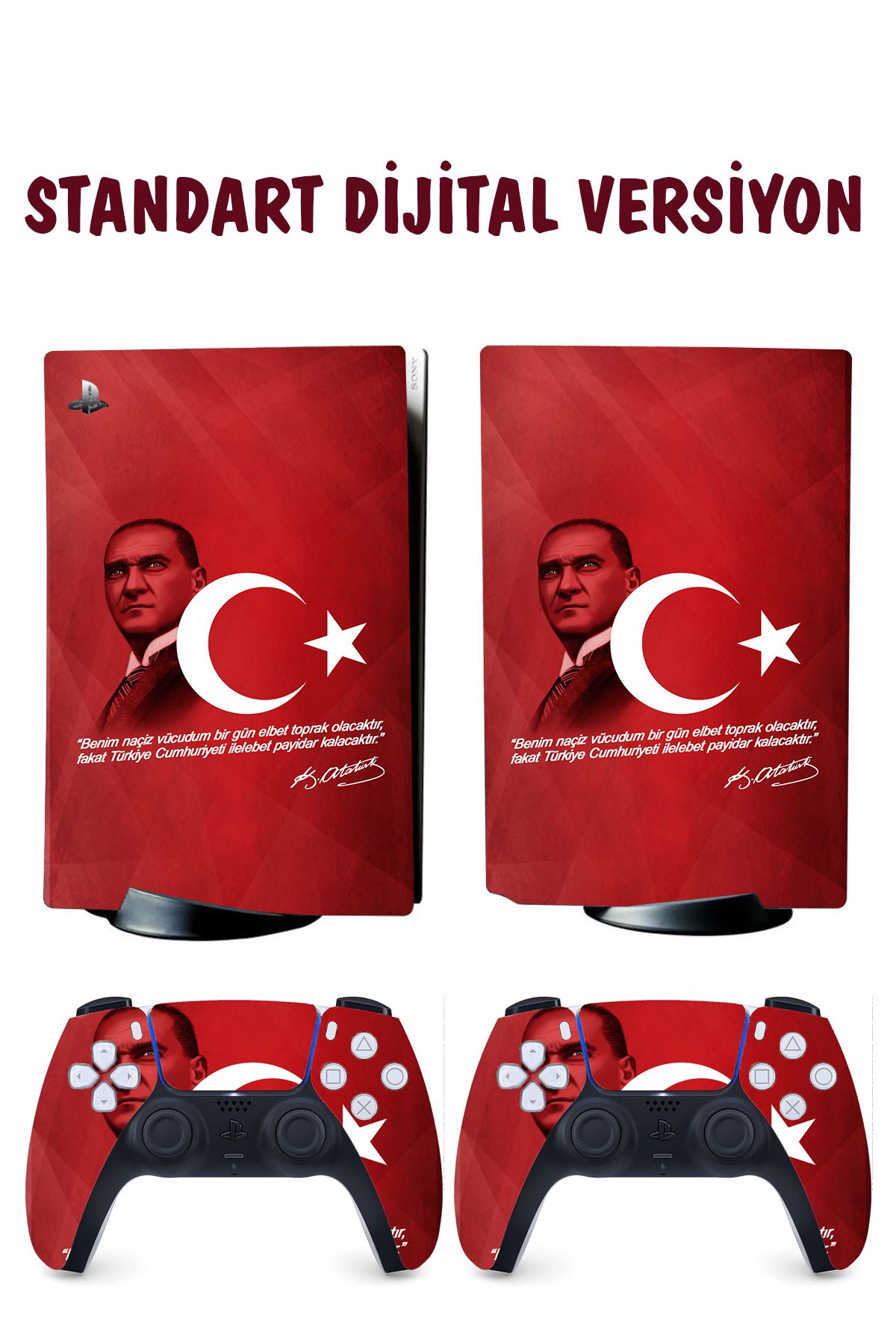 KT Decor Mustafa Kemal Atatürk Playstation 5 Full Sticker Kaplama Seti