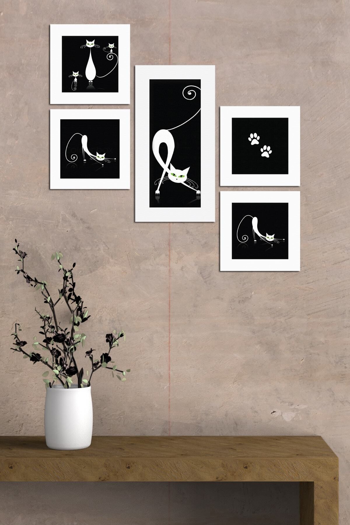 Pi Dekorasyon Collage Style 5 Parçalı Mdf Tablo Atf270