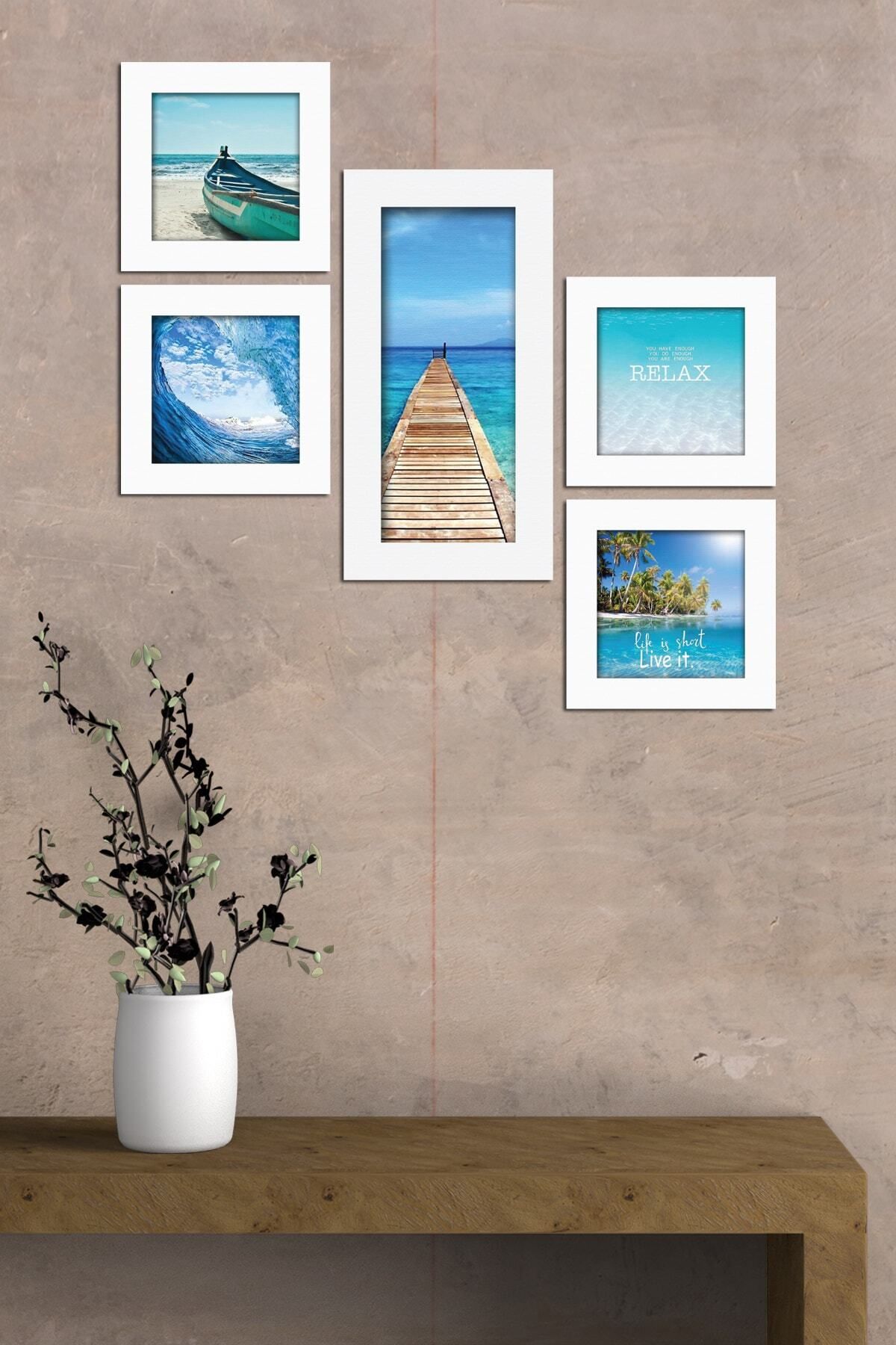Pi Dekorasyon Collage Style 5 Parçalı Mdf Tablo Atf243