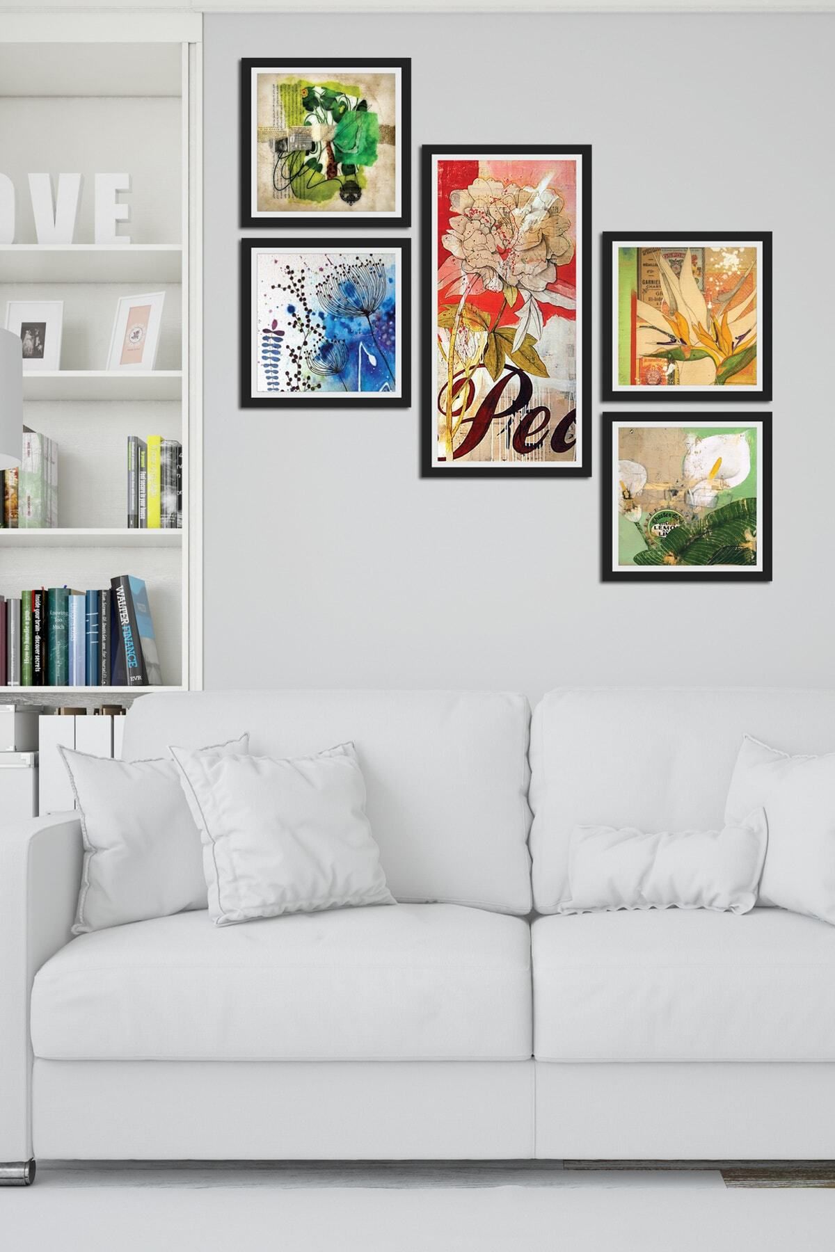 Pi Dekorasyon Collage Style 5 Parçalı Mdf Tablo Atf250
