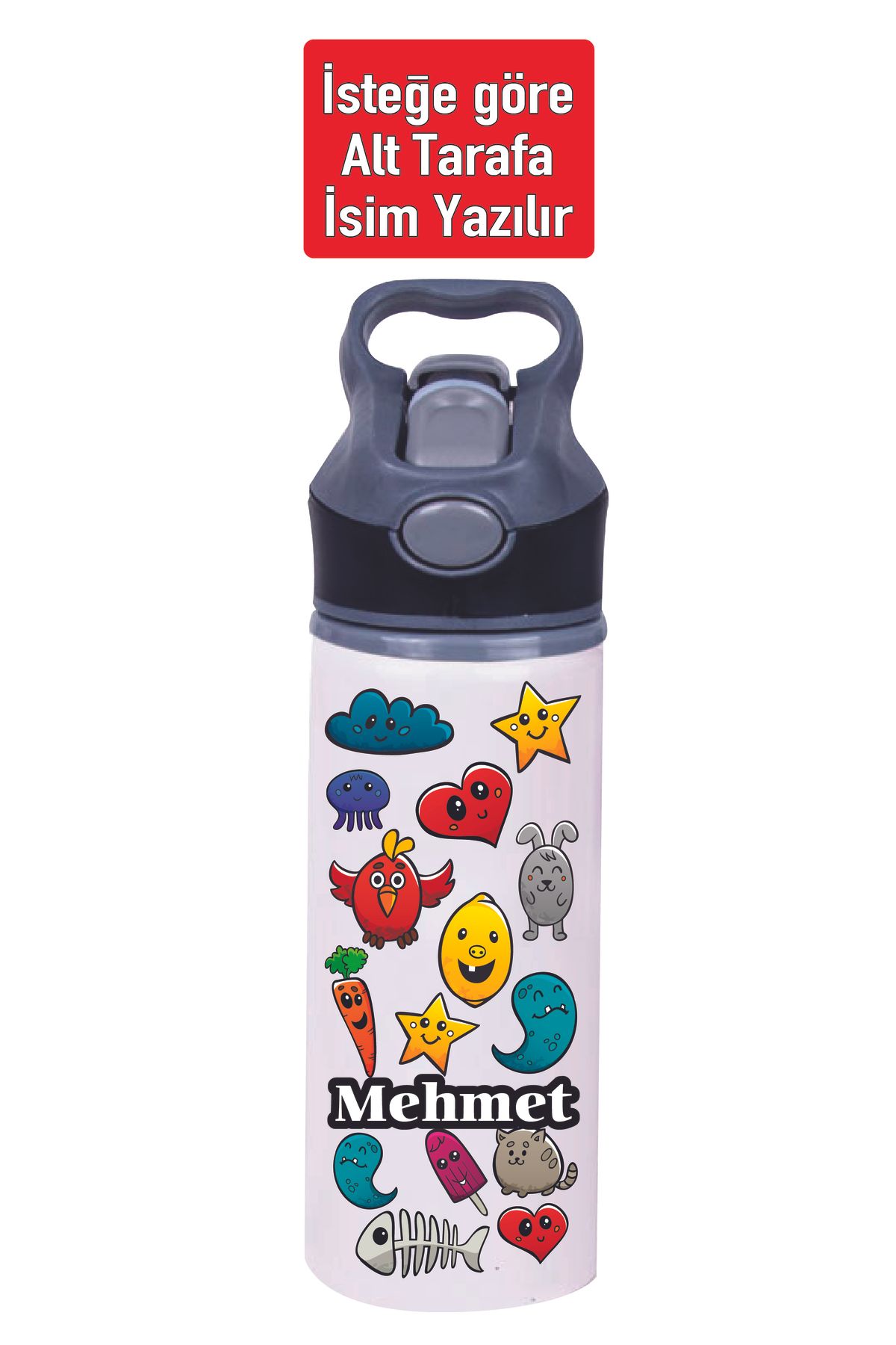 DKDZ SHOP Pipetli Su Matarası Metal - 650ml.