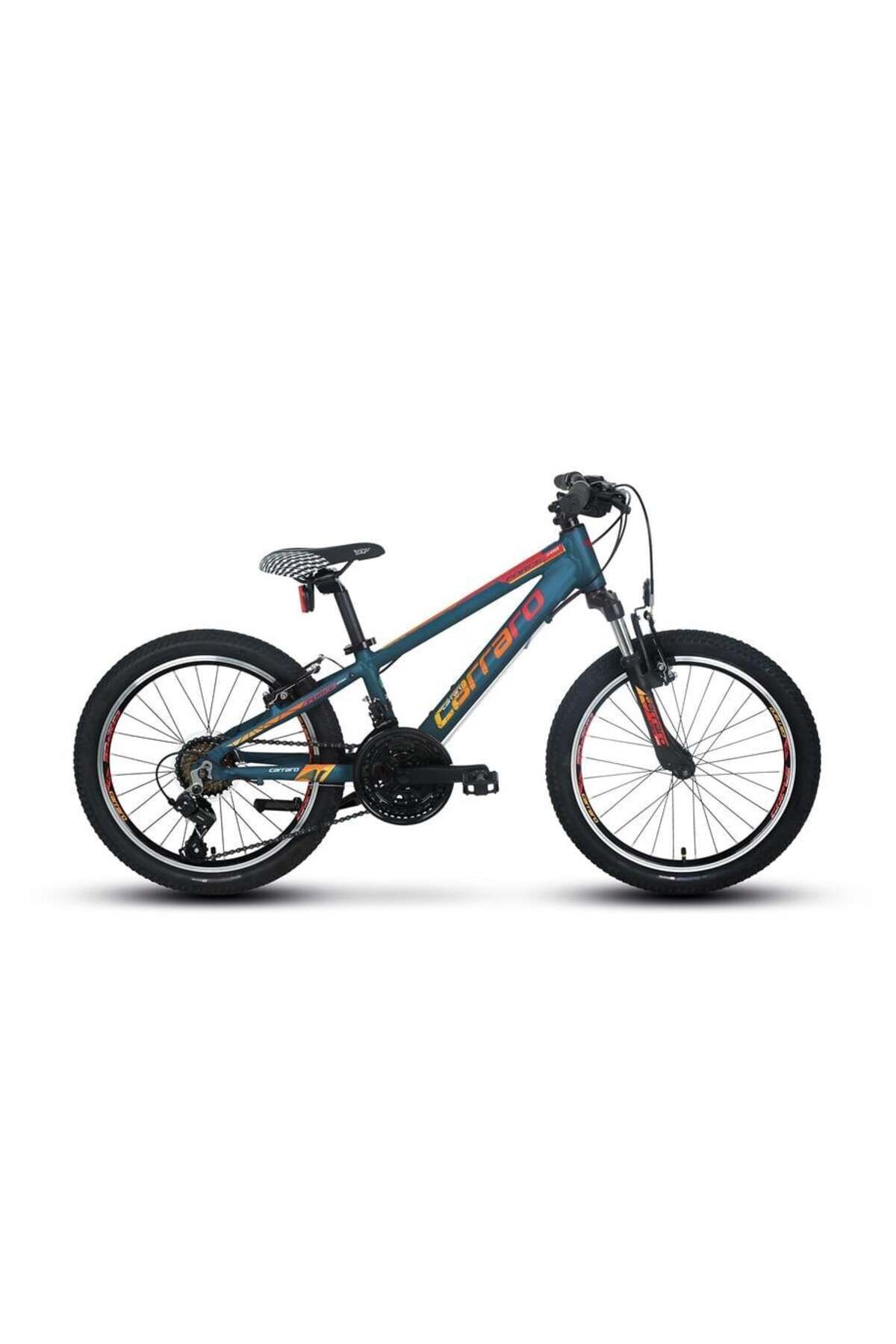 SerenityHaven Force 200 Erkek Çocuk Bisikleti 250h V 20 Jant 21 Vites Mat Petrol Kırmızı Turuncu