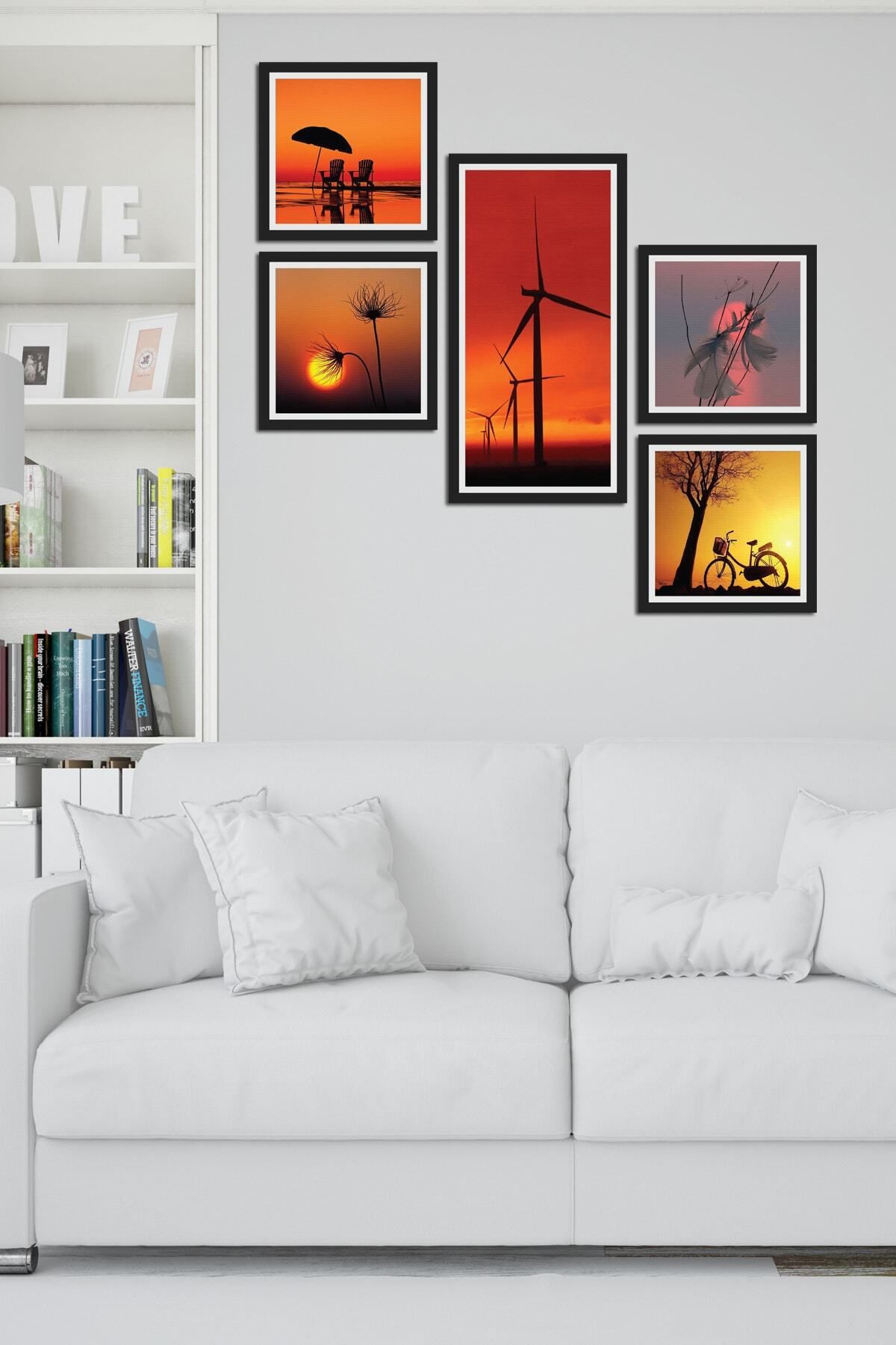 Pi Dekorasyon Collage Style 5 Parçalı Mdf Tablo Atf209
