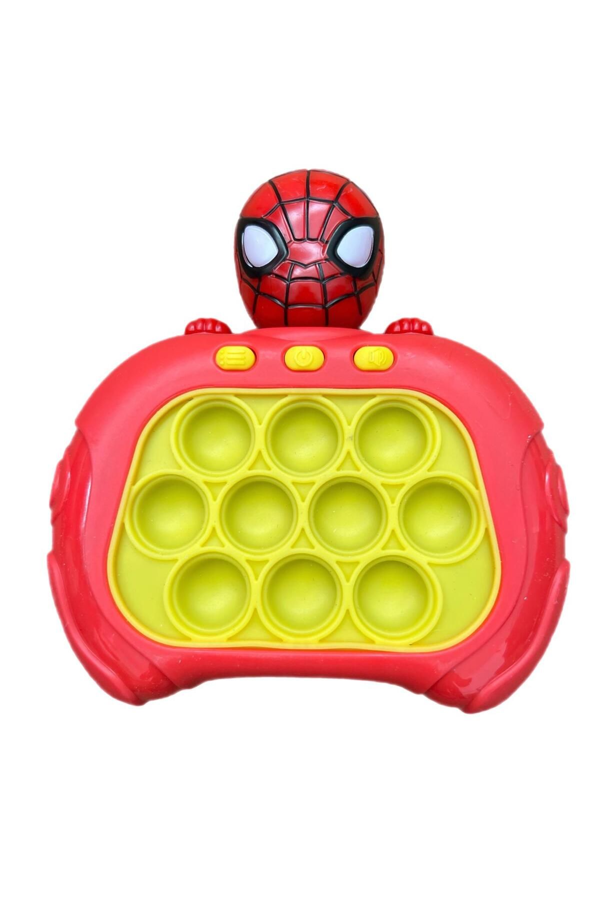 alpmodel Spider-Man Örümcek Adam Işıklı Elektronik Popit Quick Push Konsol Eğitici